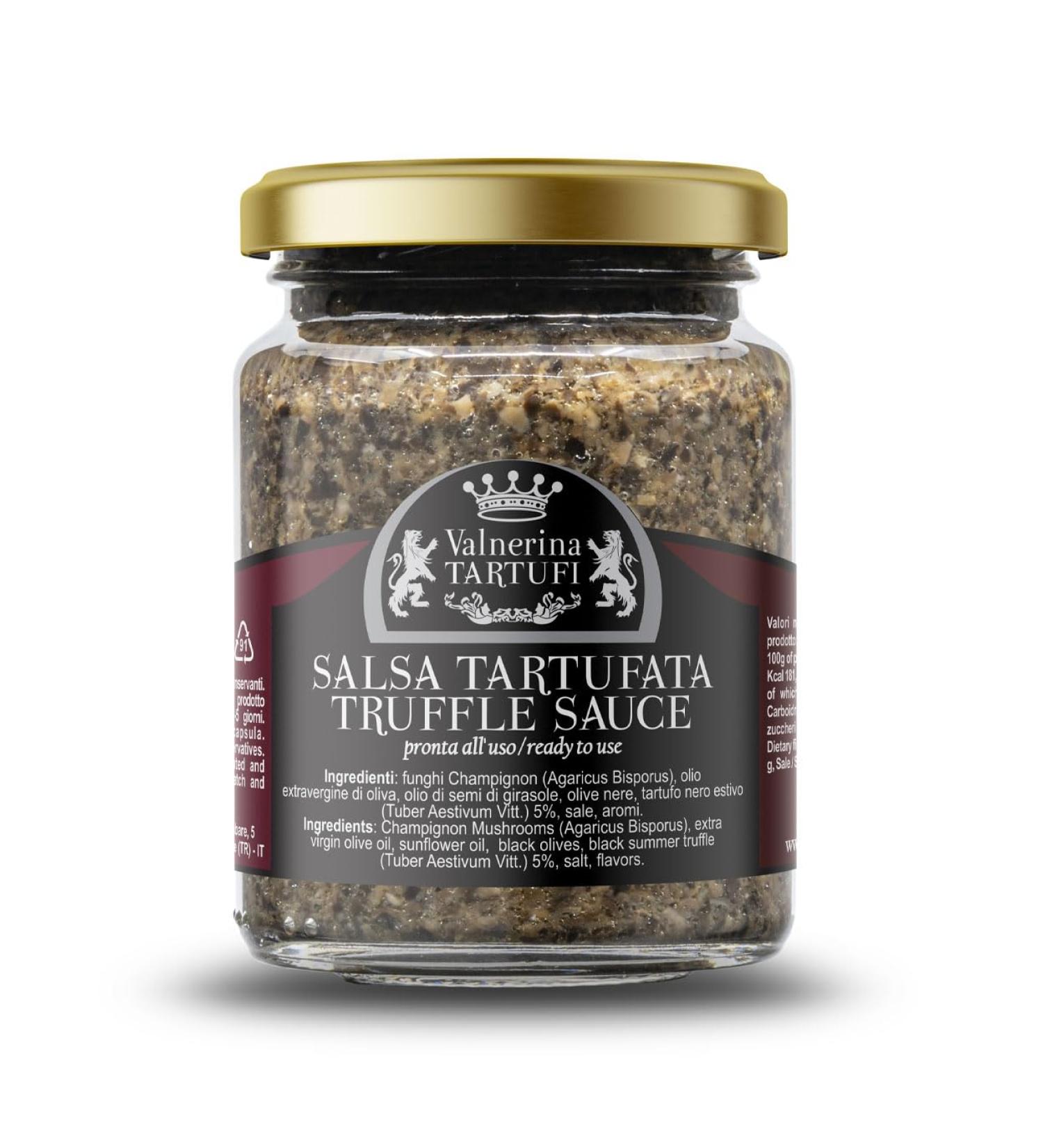 Valnerina Tartufi Truffle Sauce Original Recipe | Tartufata Sauce with Mushrooms 5% Summer Black Truffles | Jar 90 gr. - Buy Online on GoSupps.com