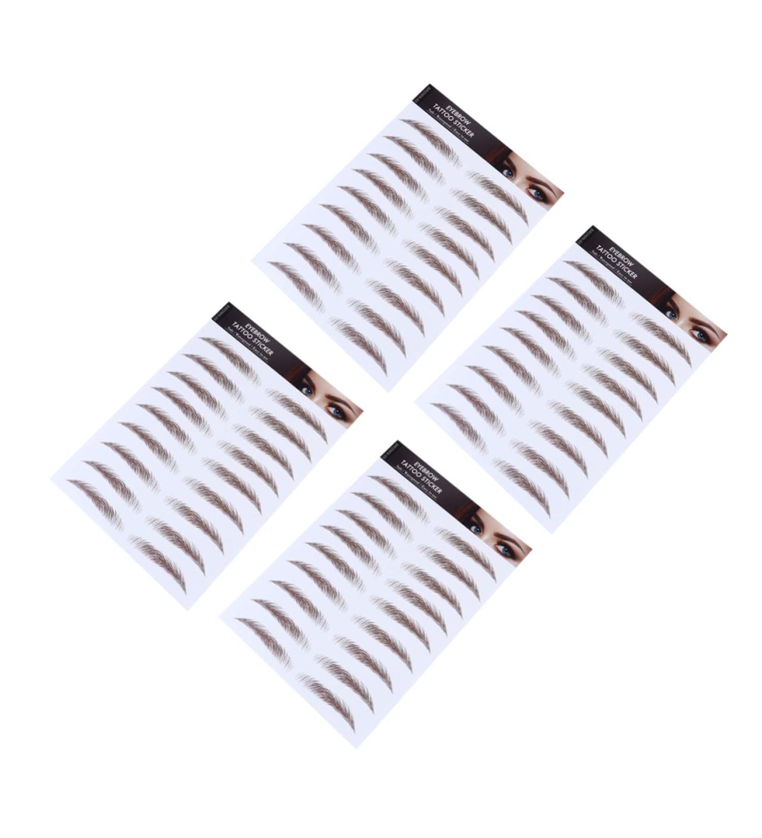 WOONEKY 4pcs Eyebrow Stickers Eyebrow Transfer Sticker Authentic Brow Hair Stencils Eyebrow Trimming Tool 6d 21x15cm Brown - Buy Online on GoSupps.com