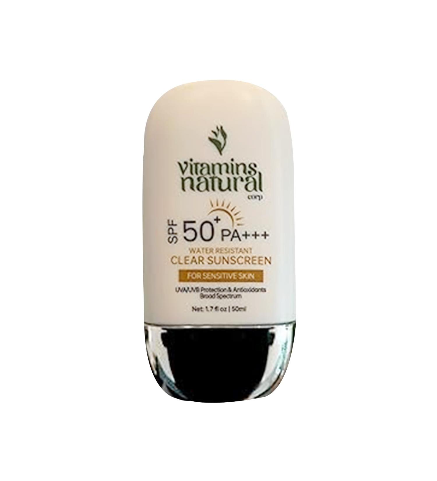 Natural Sunscreen SPF 50 - Non-Greasy Lightweight UVA/UVB Protection for All Skin Types - Water-Resistant Facial Cream 50 ml - Buy Online on GoSupps.com
