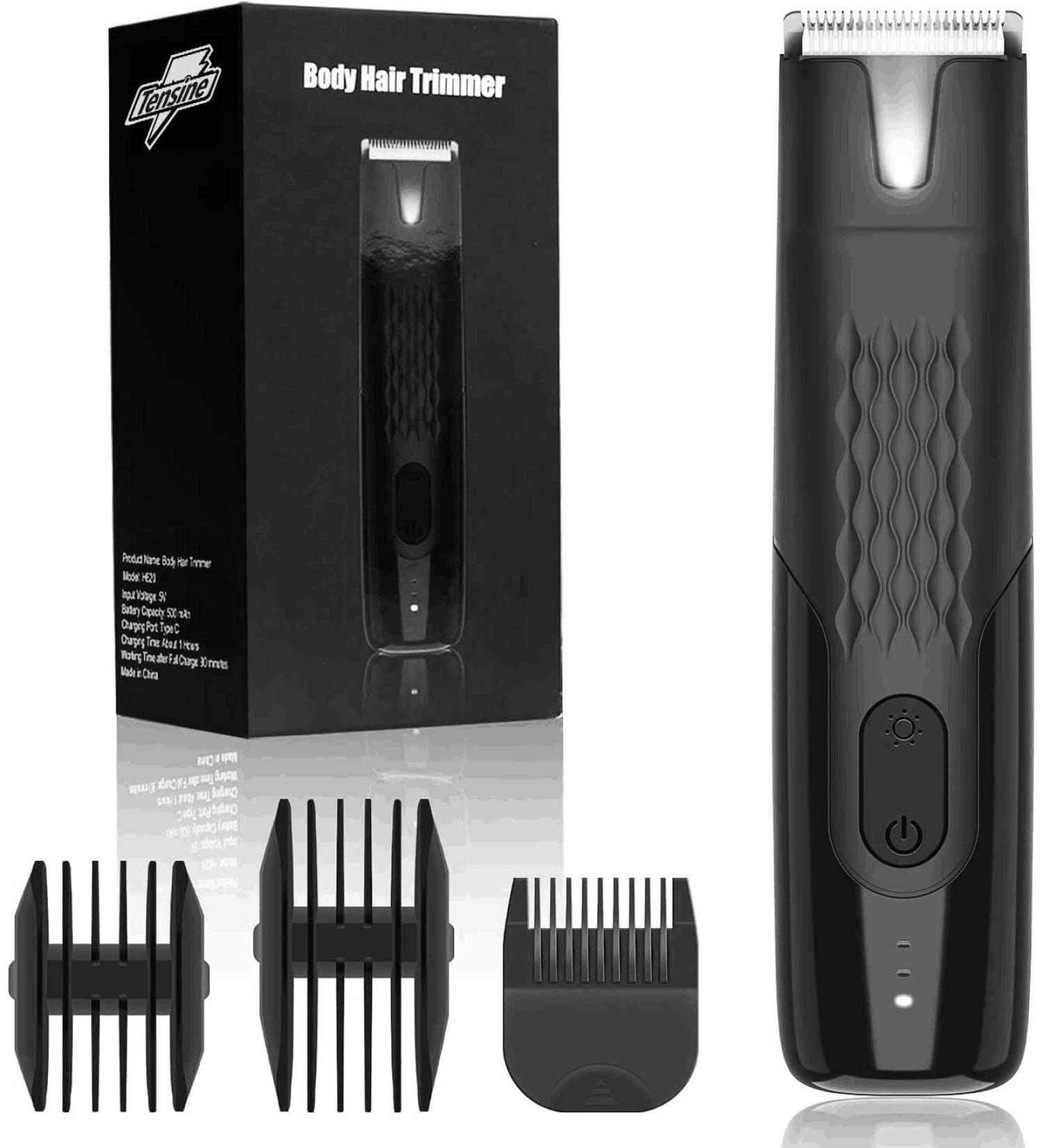 Groin Hair Trimmer for Men - Electric Ball Trimmer with LED Light Waterproof Grooming Kit & Ceramic Blades - Buy Online on GoSupps.com