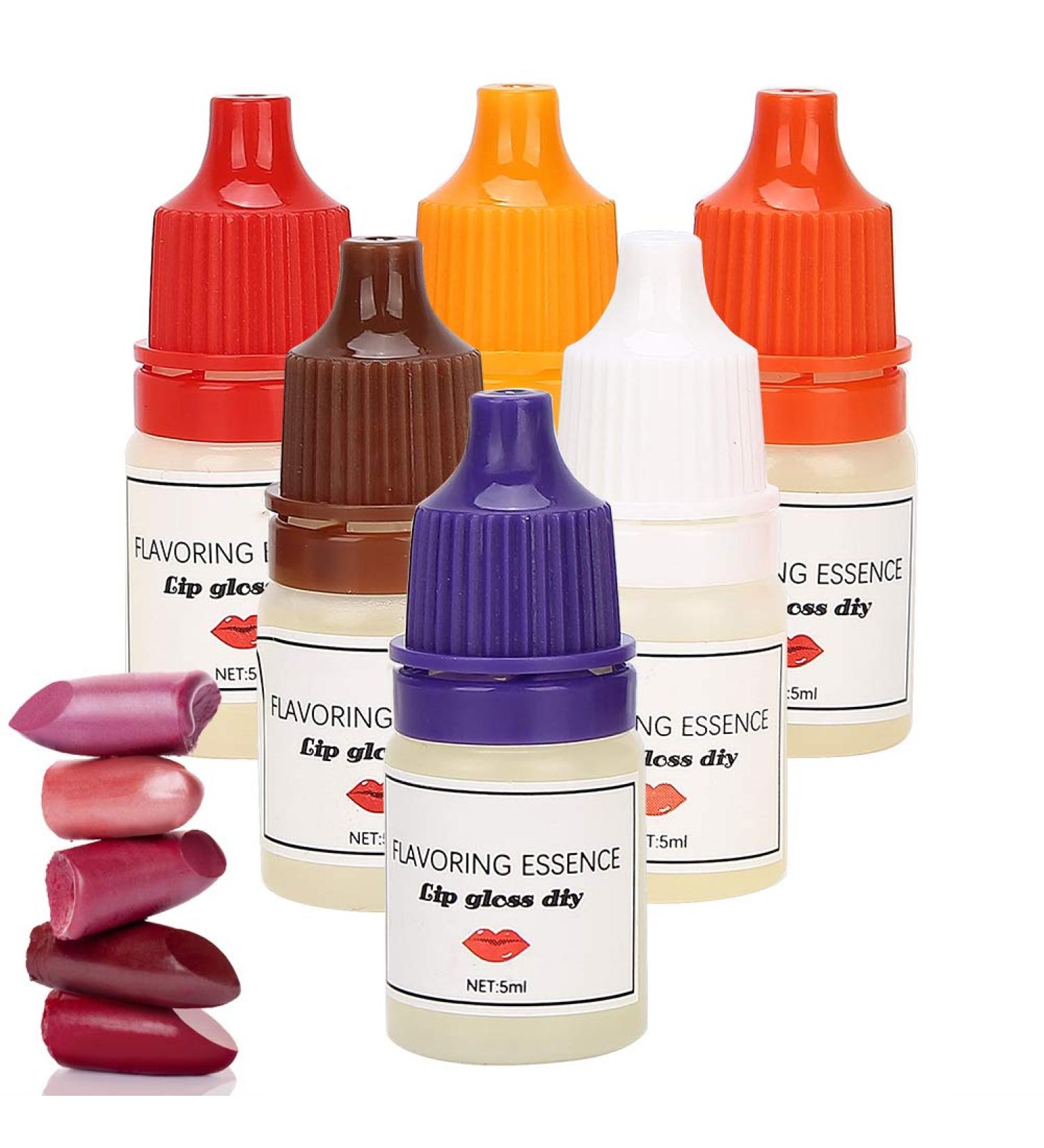 Buy Edible Lipstick Liquid Pigment Set - DIY Fragrant Lip Gloss Makeup Tool | 5ml x 6PCS - Perfect for Lip Balm & Gloss - Buy Online on GoSupps.com