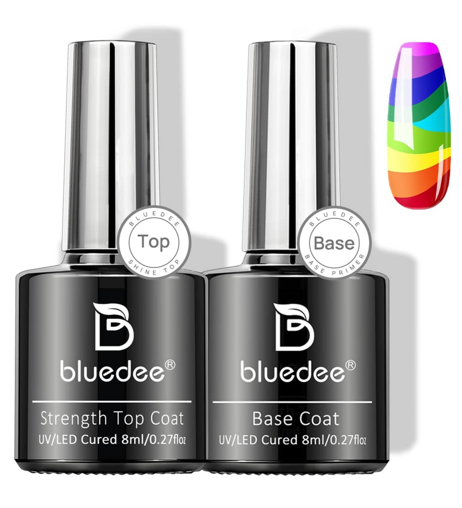 2 Pcs Gel Base & Top Coat Set | High-Gloss Finish, Long-Lasting, Anti-Wear | No Wipe Top Coat | 0.28 FlOz Soak Off UV Gel for Home Manicure or Salon - Buy Online on GoSupps.com