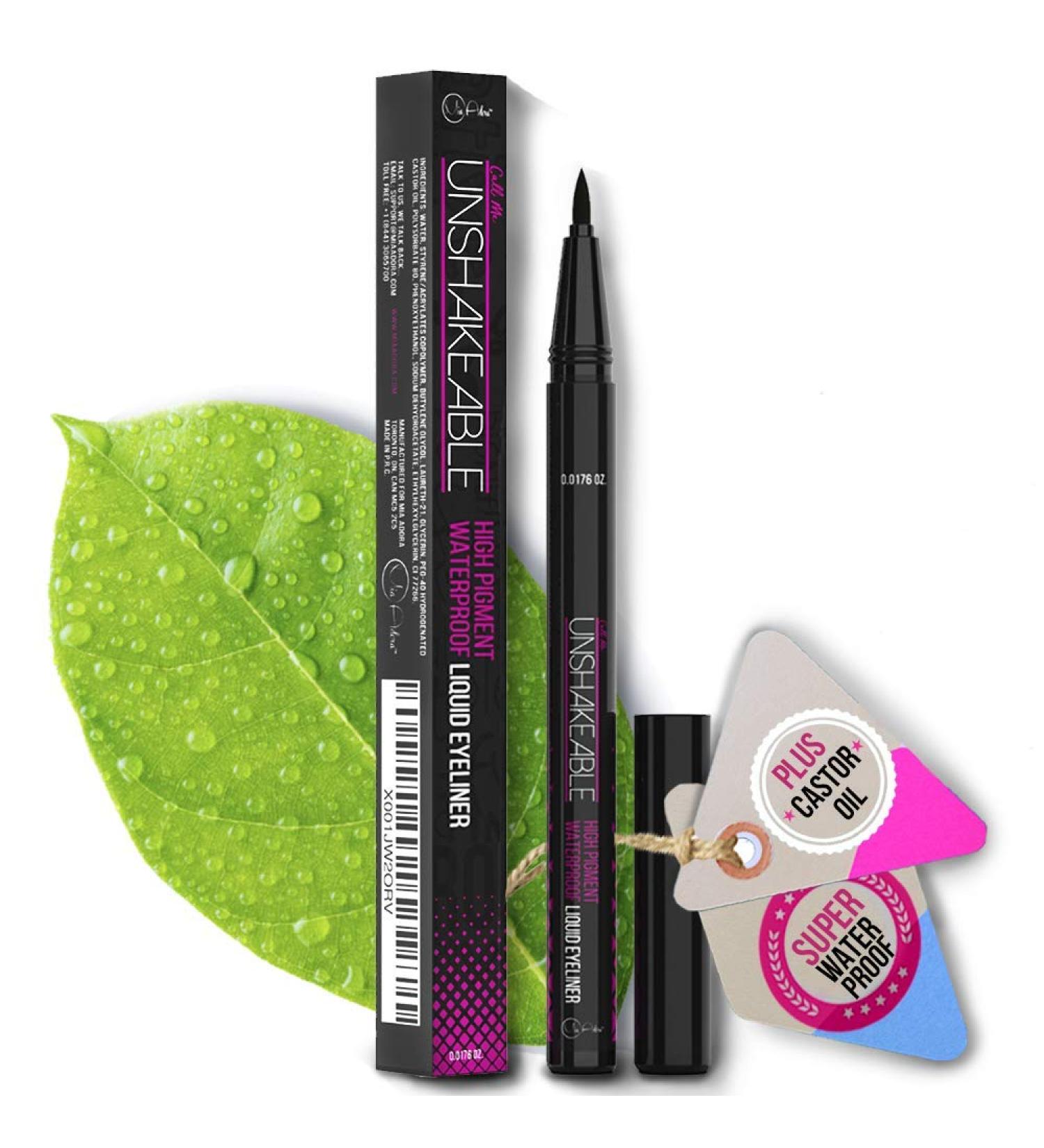 Cruelty Free Waterproof Liquid Eyeliner Pen | Non-Toxic Formula | All Day Wear | High Pigment | Winged & Cat Eye | Smudge & Tear Proof | No Stamp or Pencil Sharpener Needed - Buy Online on GoSupps.com