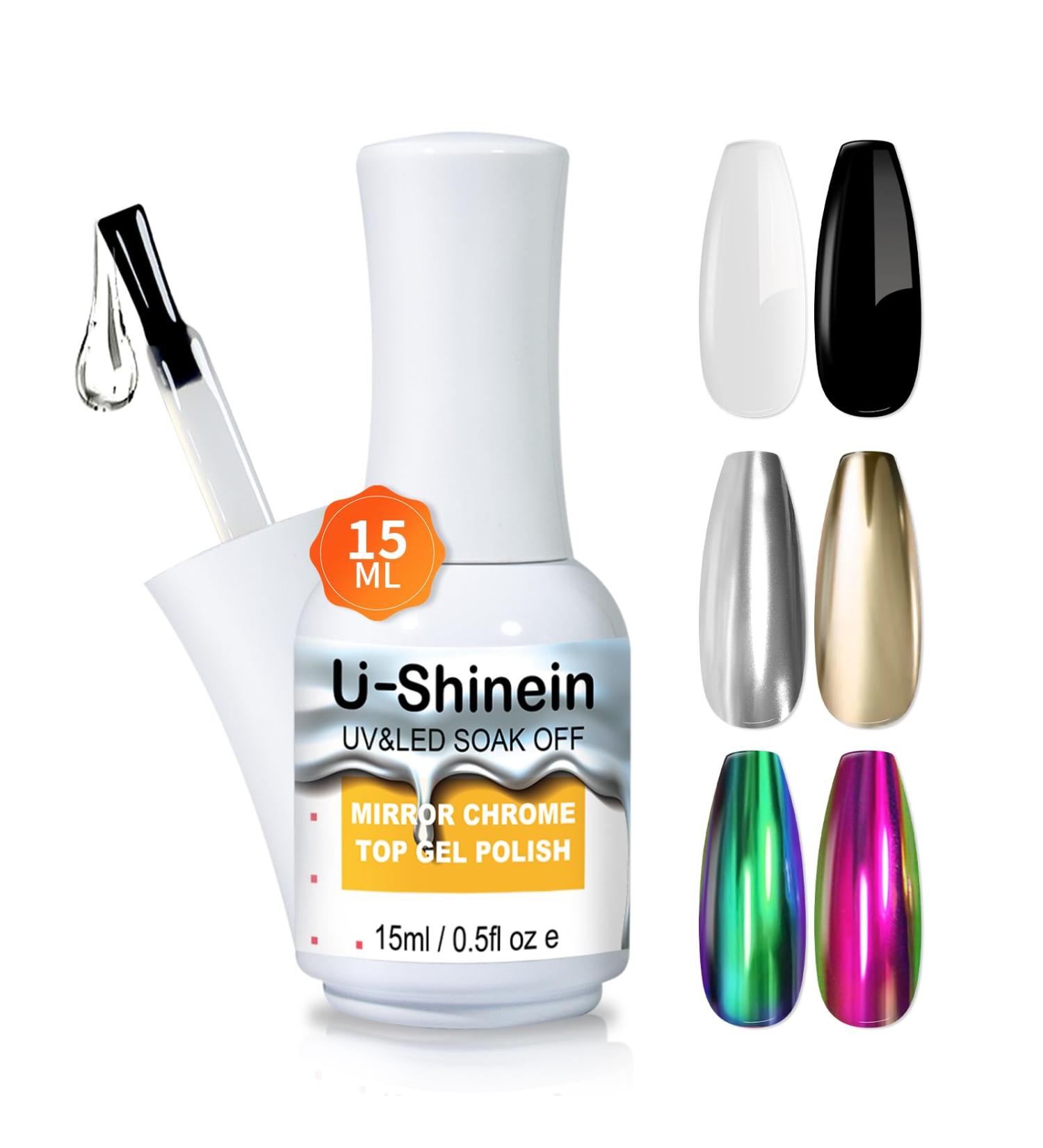 15ml No Wipe Top Coat for Metallic Gel Nail Polish - Create Mirror Chrome Effect Easy | Best Top Gel for Chrome Nails - Buy Online on GoSupps.com