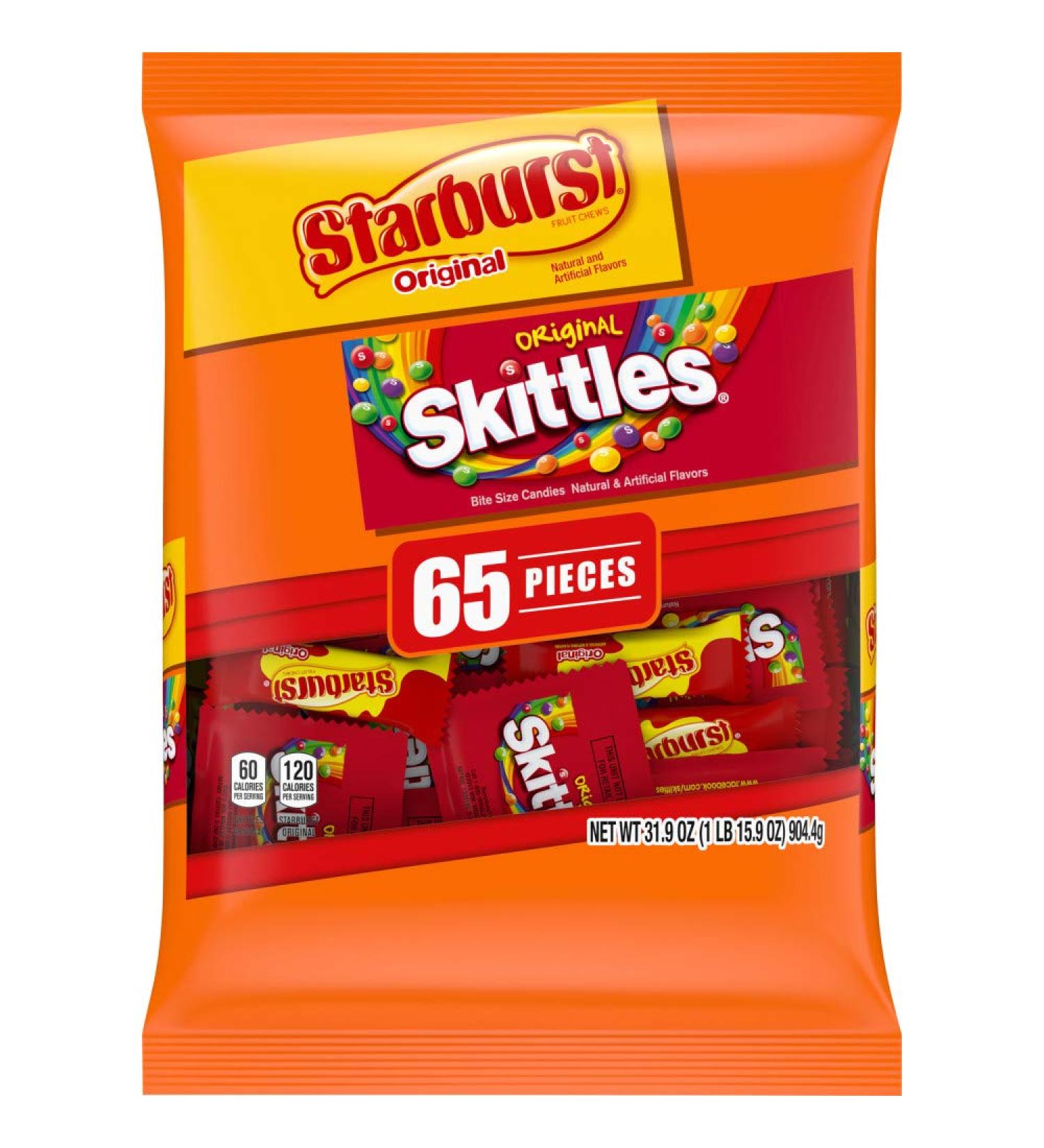 Skittles & Starburst Fun Size Variety Mix - 31.9 oz Bag, 65 Pieces - Pack of 1 - Buy Online on GoSupps.com