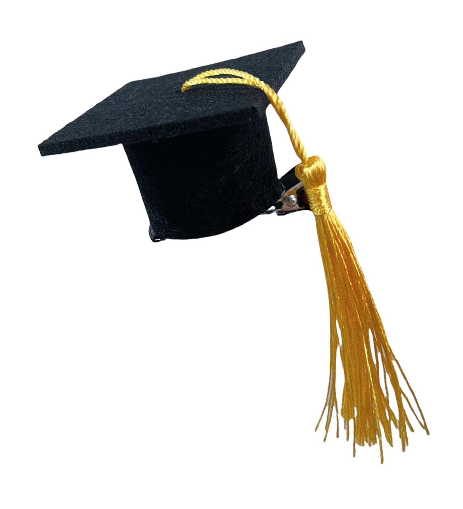 Geteawily Graduation Hat Insert - 3D Doctoral Hat 3D Graduation Hat Hairpins Dress up Photo Decoration Supplies for Graduation Yellow - Buy Online on GoSupps.com