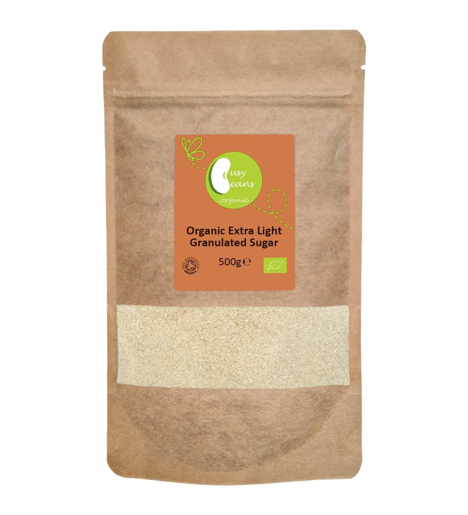 Organic Extra Light Granulated Sugar | by Busy Beans Organic (500g) - Buy Online on GoSupps.com