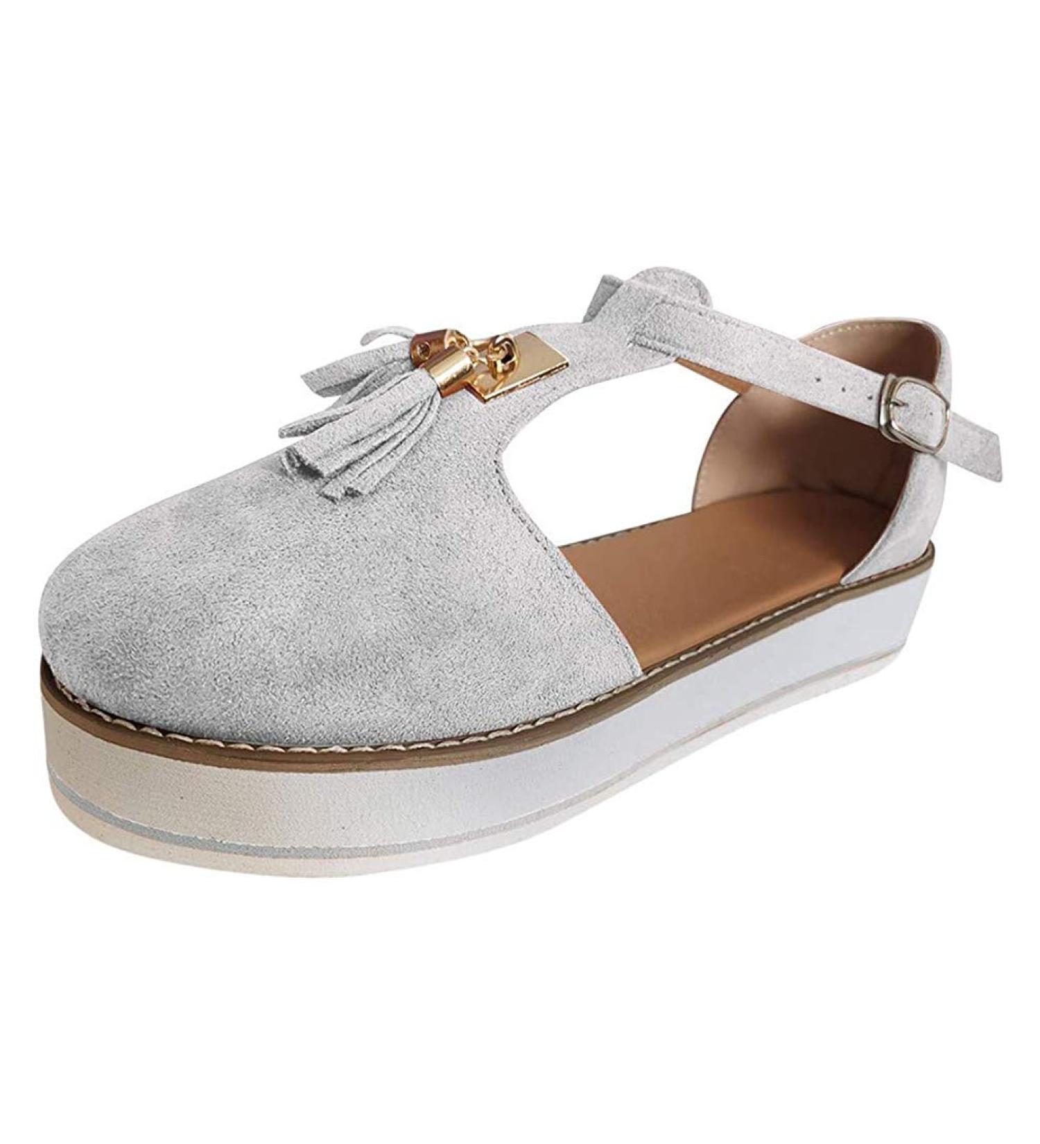 Shop Women's Vintage Slingback Sandals - Summer Peep Toe Wedge Heels in Gray & Beige | Size 36-42EU - Buy Online on GoSupps.com