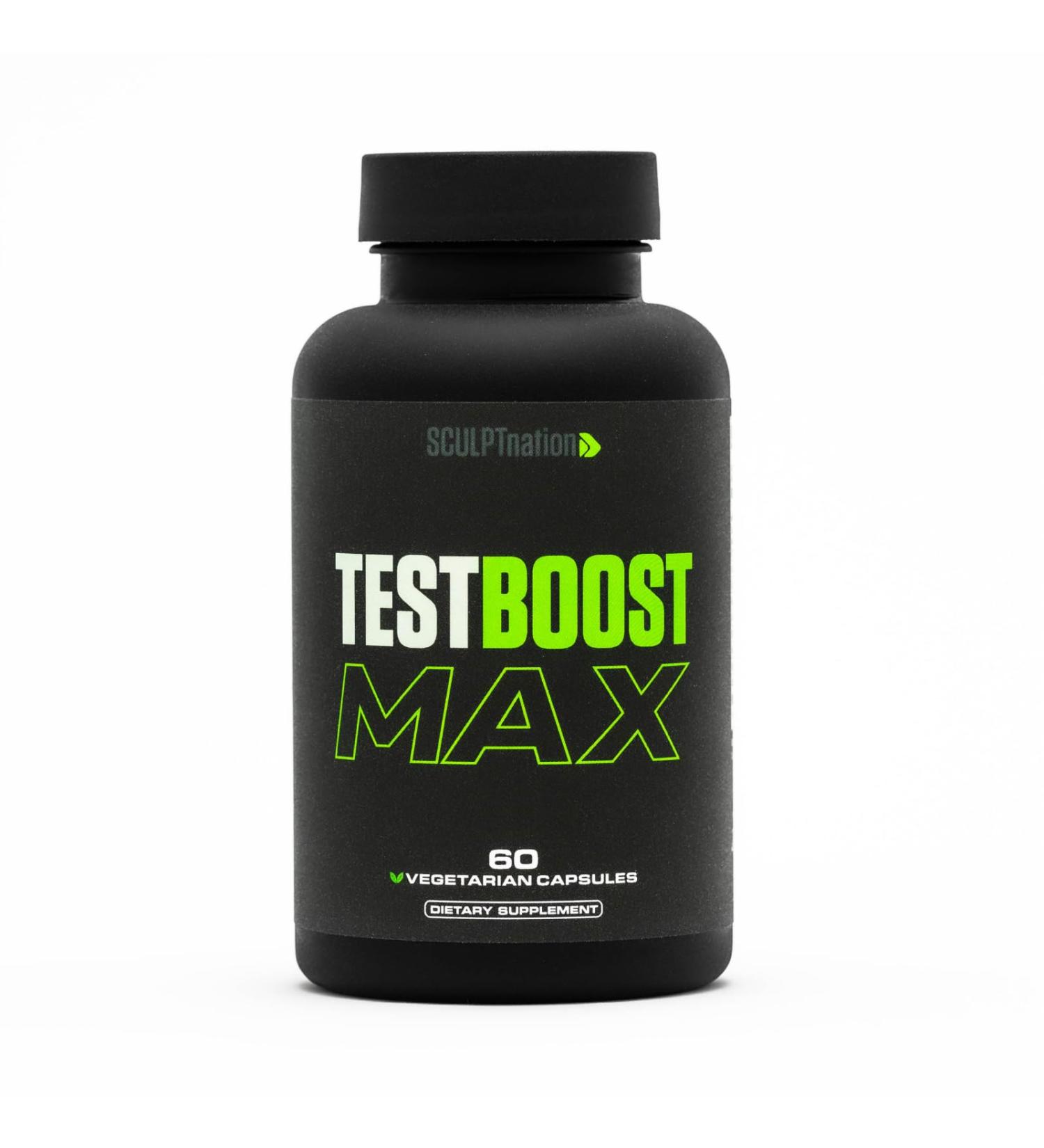 Sculpt Nation Test Boost Max - Ultimate Testosterone Supplement for Men | Natural Energy Stamina & Strength | Gluten Free | 60 Capsules - Buy Online on GoSupps.com