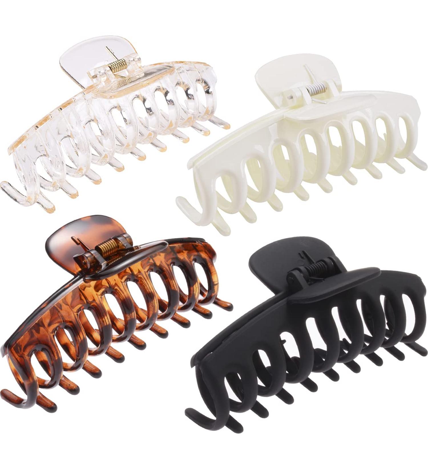 GQLV 4 PCS Large Hair Claw Clips for Women - 4.4 Inch Butterfly Hair Barrettes - Fashion Accessories for Thick/Thin Hair - Nonslip Jaw Clips - Girls' Hair Styling Essential - Buy Online on GoSupps.com