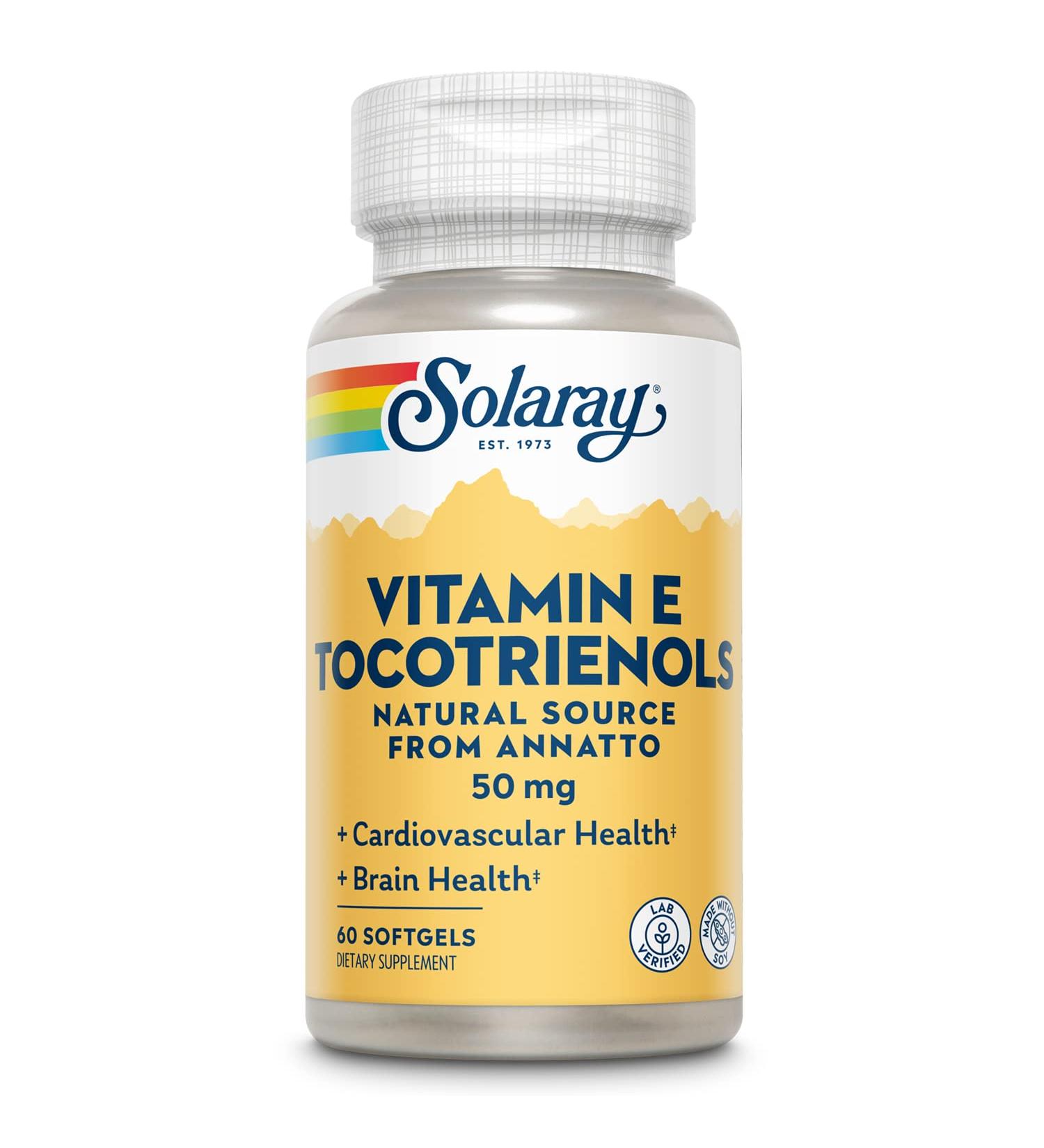 SOLARAY Vitamin E Tocotrienols 50mg - Brain Function Support - Soy Free - 50ct - Buy Online on GoSupps.com