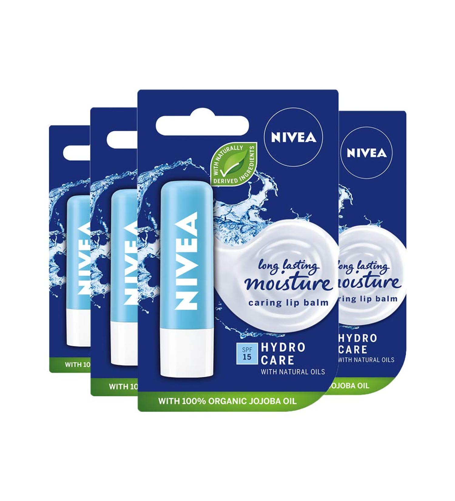 Beiersdorf AG NIVEA Lip Hydro Care Set of 4 Alo Vera 48 g Pack of 4