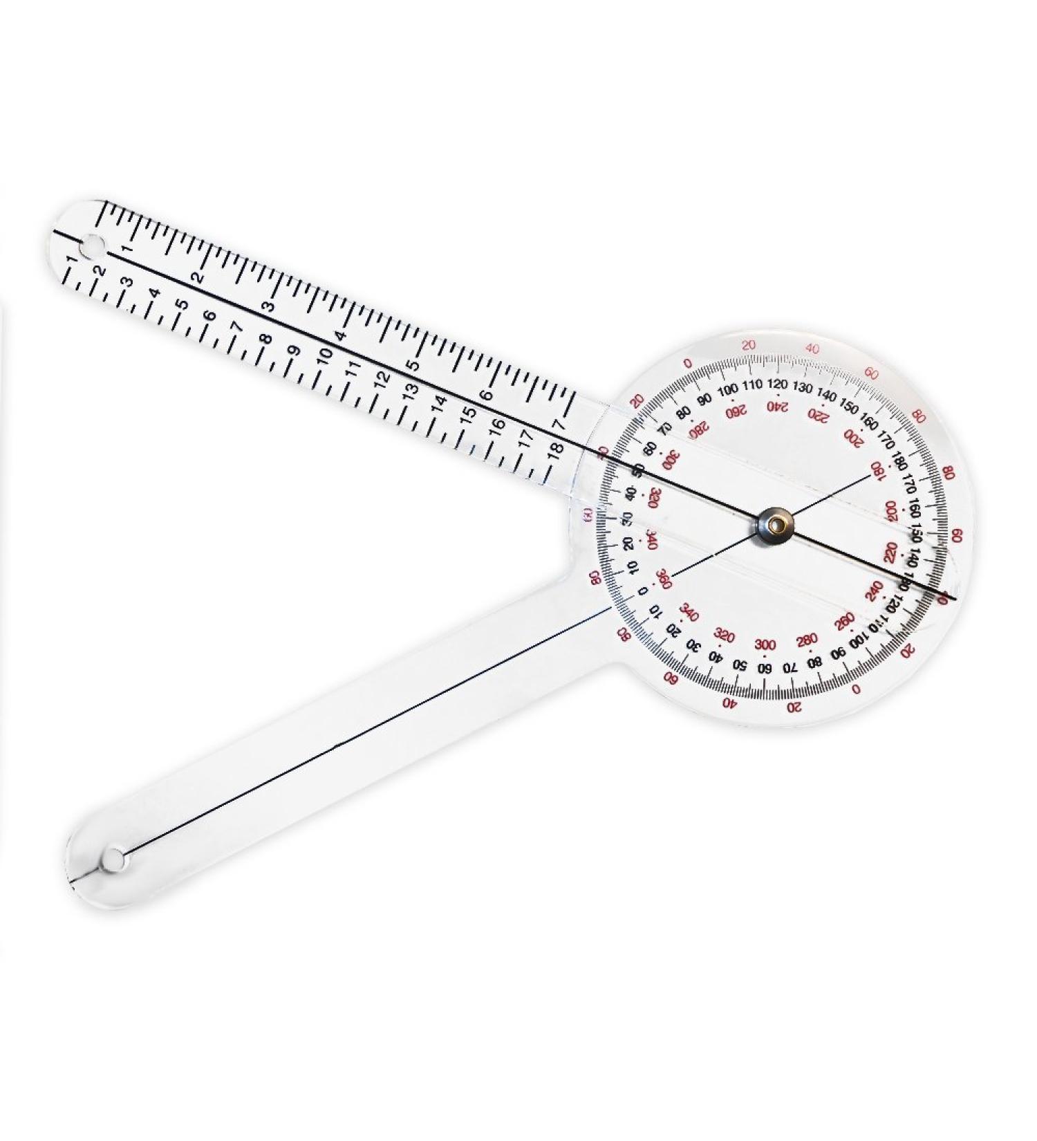 Rehabilitation Advantage 12'' Clear Plastic Goniometer 360 Degree ISOM - Lightweight 0.1 lb - Precise Range of Motion Measurement Tool - Buy Online on GoSupps.com