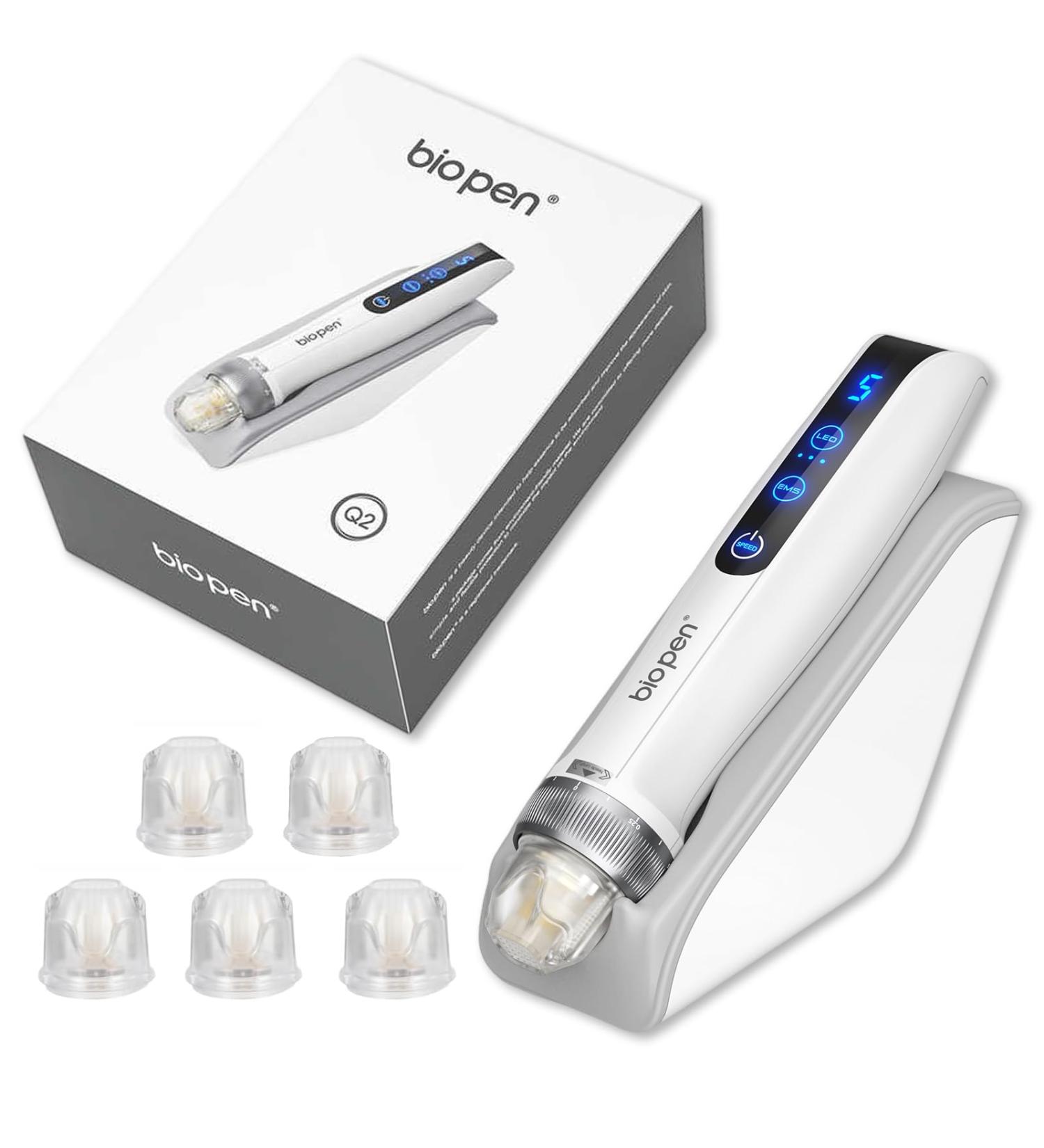 Professional Microneedling Bio Pen Q2 All-in-1 Beauty Tool with Micro Needles EMS Electroporation & LED Therapy Wireless Electric Micro Needle Pen with Touch Screen Included 5 Replacement Tips - Buy Online on GoSupps.com