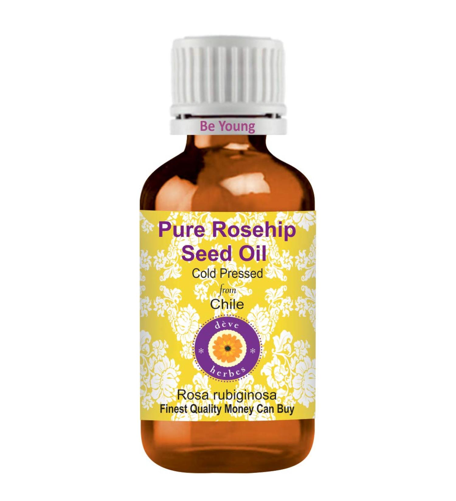 Pure Rosehip Seed Oil (Rosa rubiginosa) 50ml - Cold Pressed | D ve Herbes - International Shipping Available - Buy Online on GoSupps.com