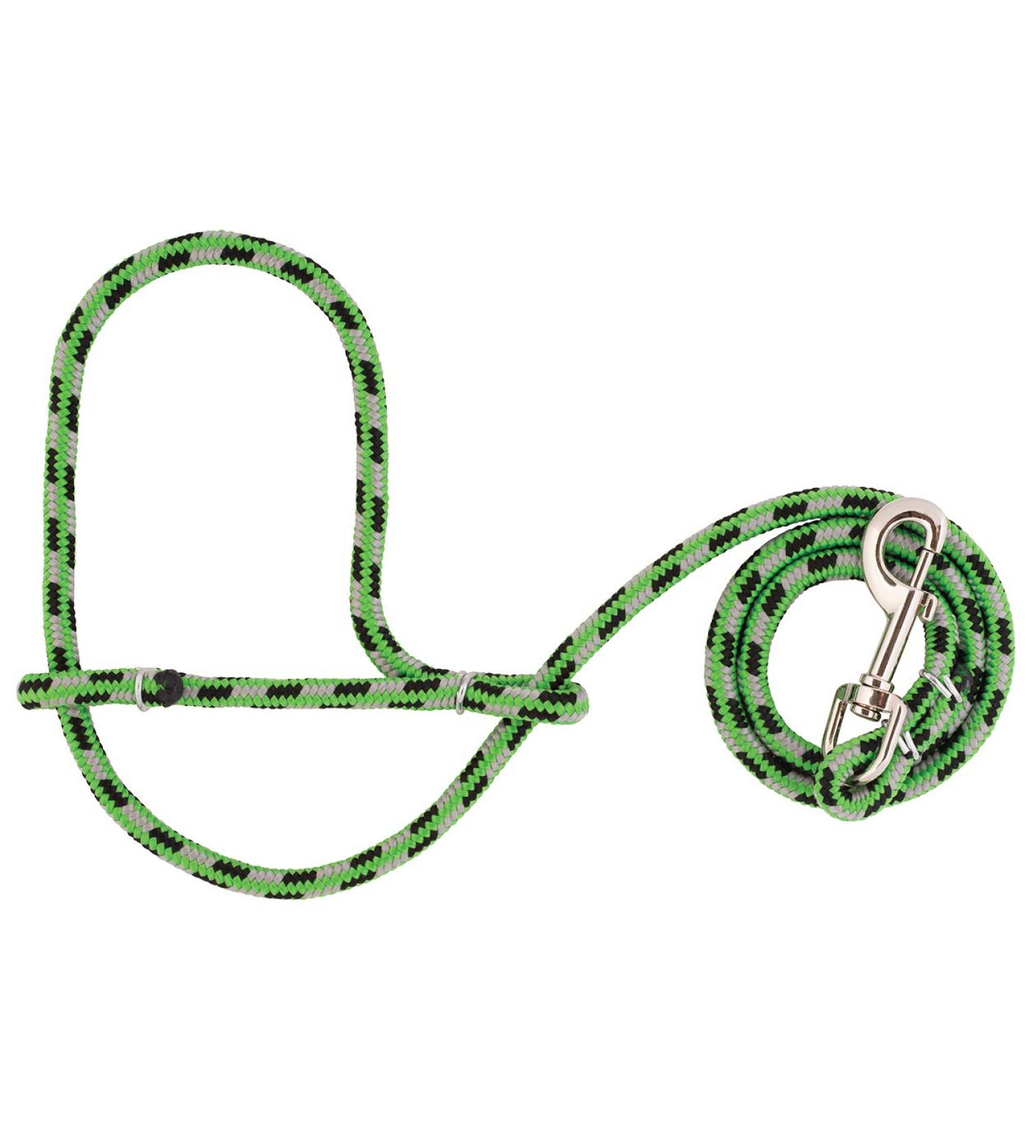 Weaver Leather Rope Sheep & Goat Halter, Lime/Black/Gray, 52"