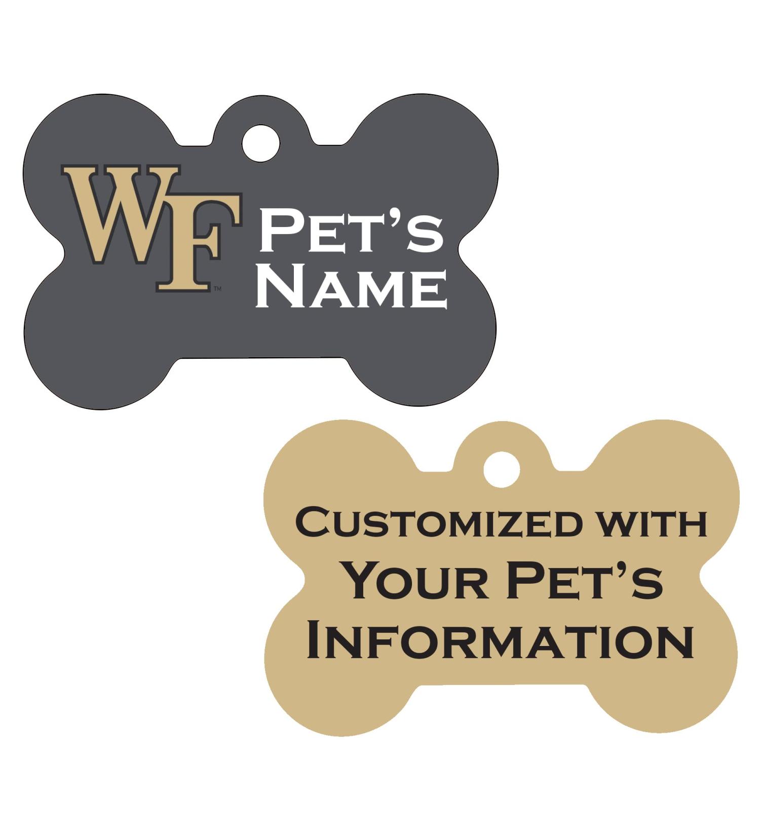 Wake Forest Demon Deacons 2-Sided Dog & Cat Tag | Personalized Bone Gray Pet Tag - Buy Online on GoSupps.com