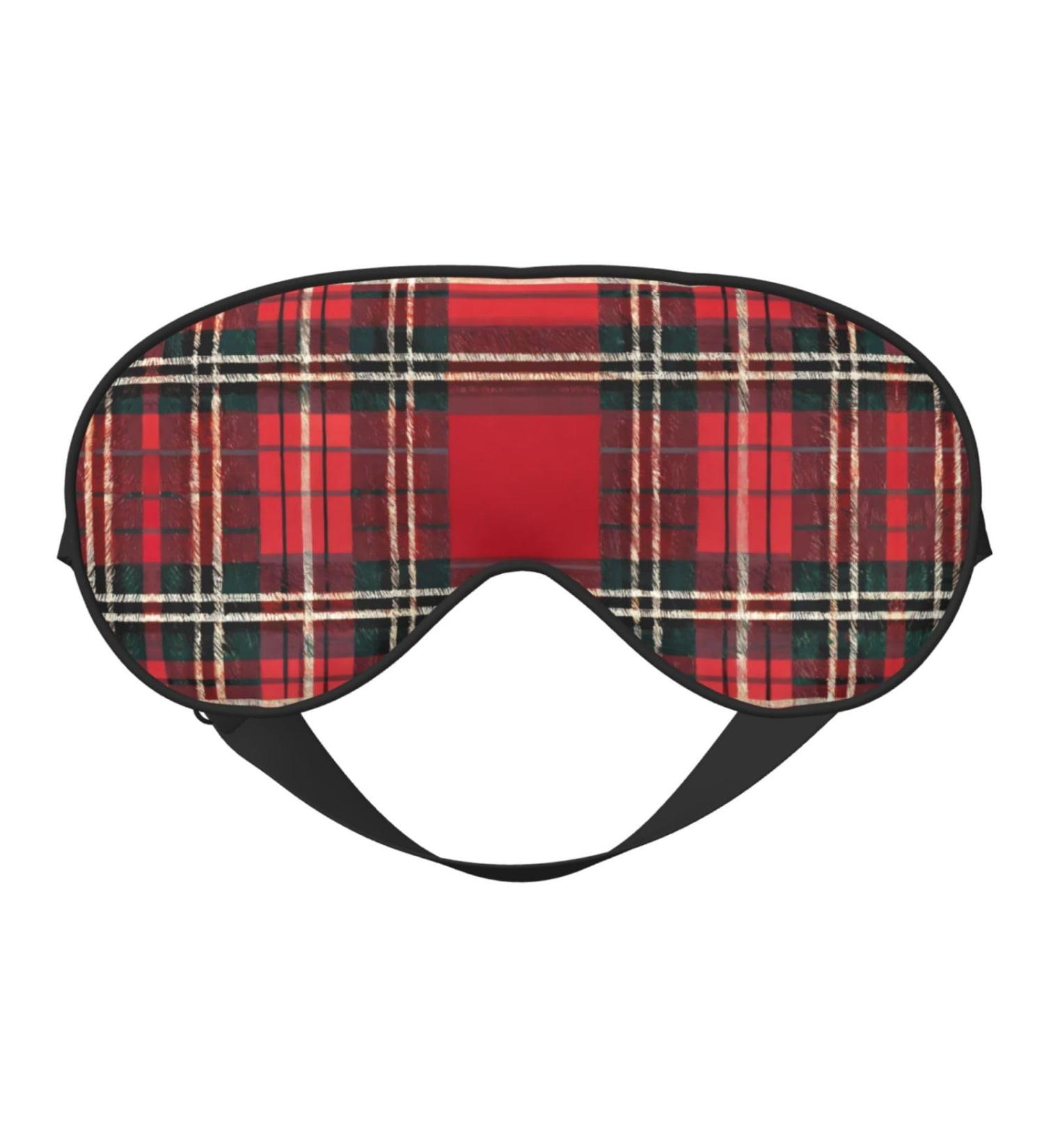 SSIMOO Adjustable Plaid Red and Black Sleep Mask | Breathable & Fashionable Eye Mask for Comfortable Sleep - International Shipping Available - Buy Online on GoSupps.com