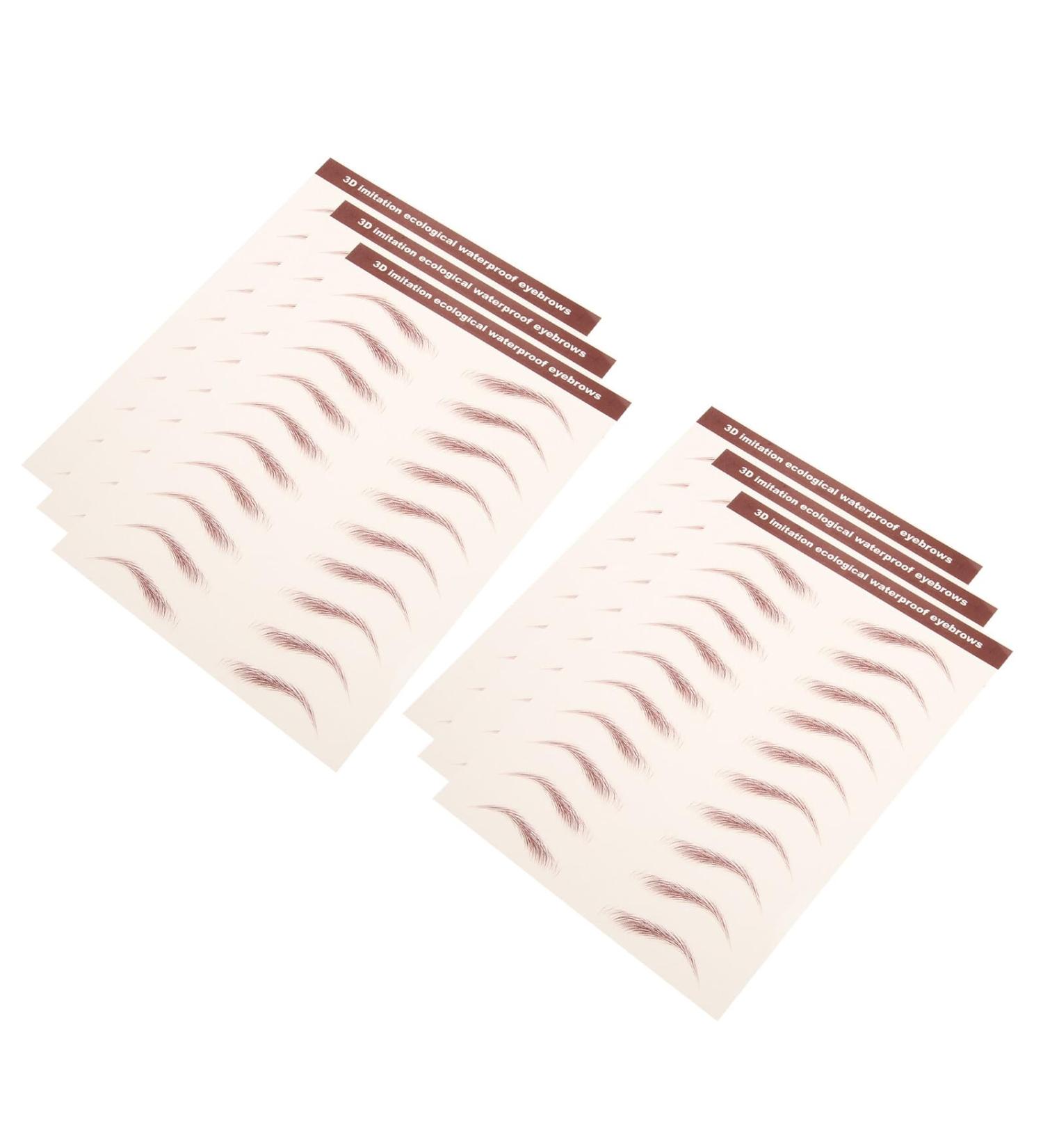 Lot de 6 Feuilles Autocollantes pour Sourcils Effet Poil Poil Repositionnables et Imperm ables Couleur Marron Naturel Transfert Maquillage Temporaire pour Stylisme des - Buy Online on GoSupps.com