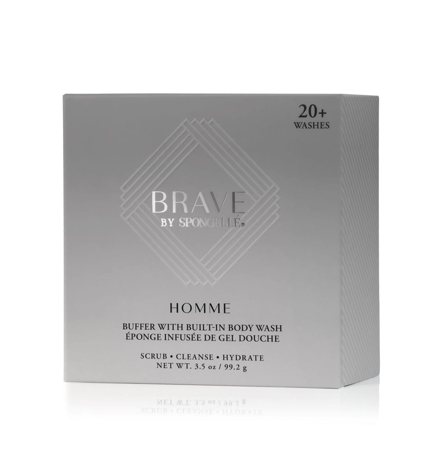 Buy SPONGELL Mens Homme Collection Brave Body Wash Infused Puffer - Silver | Luxury Shower Experience - International Shipping Available - Buy Online on GoSupps.com