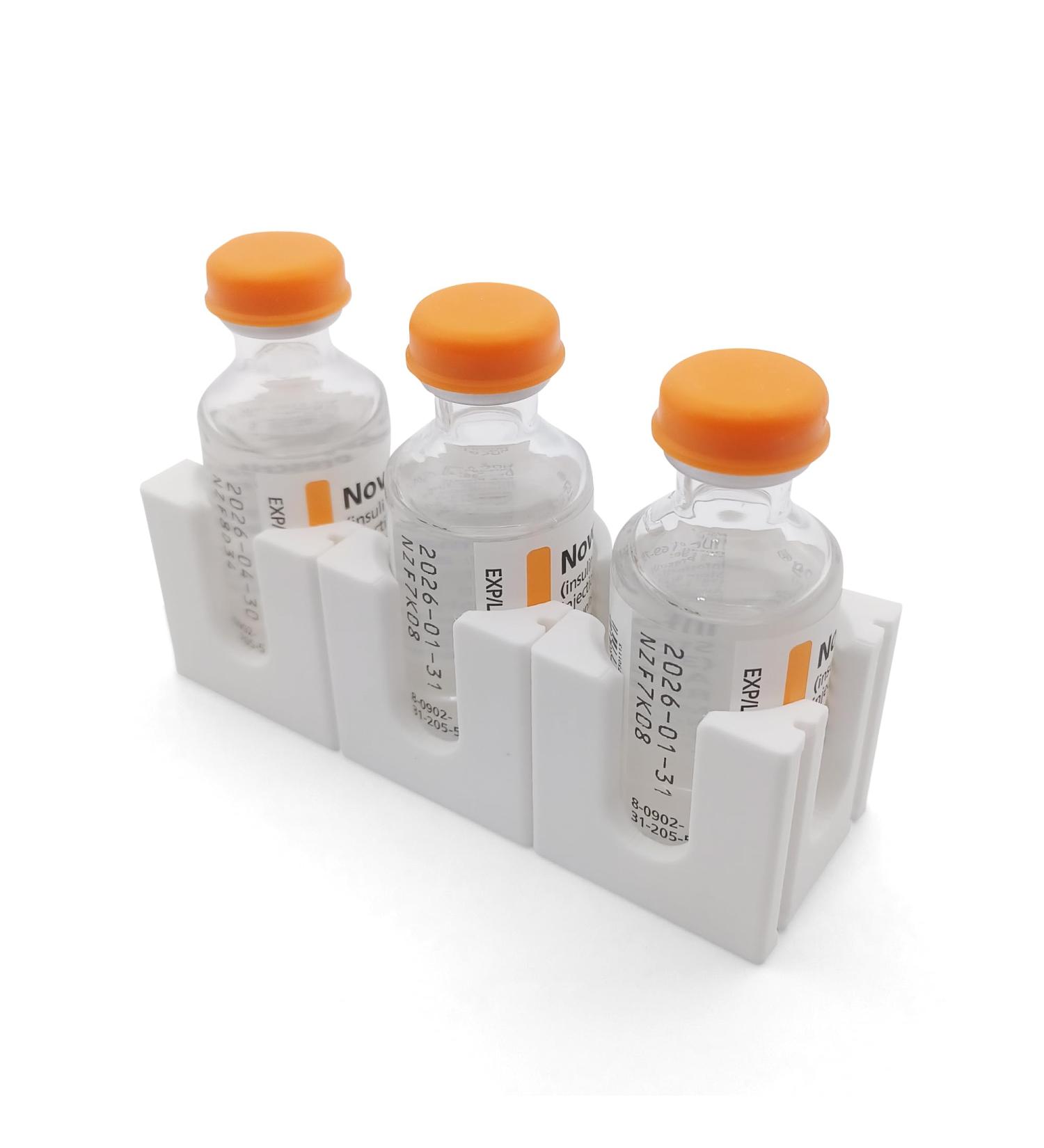 Insul-Stor Insulin Refrigerator Caddy | Space-Saving Vial Holder | Adhesive Wall Mount | Modular Design | Set of 3 for Customized Storage - Buy Online on GoSupps.com