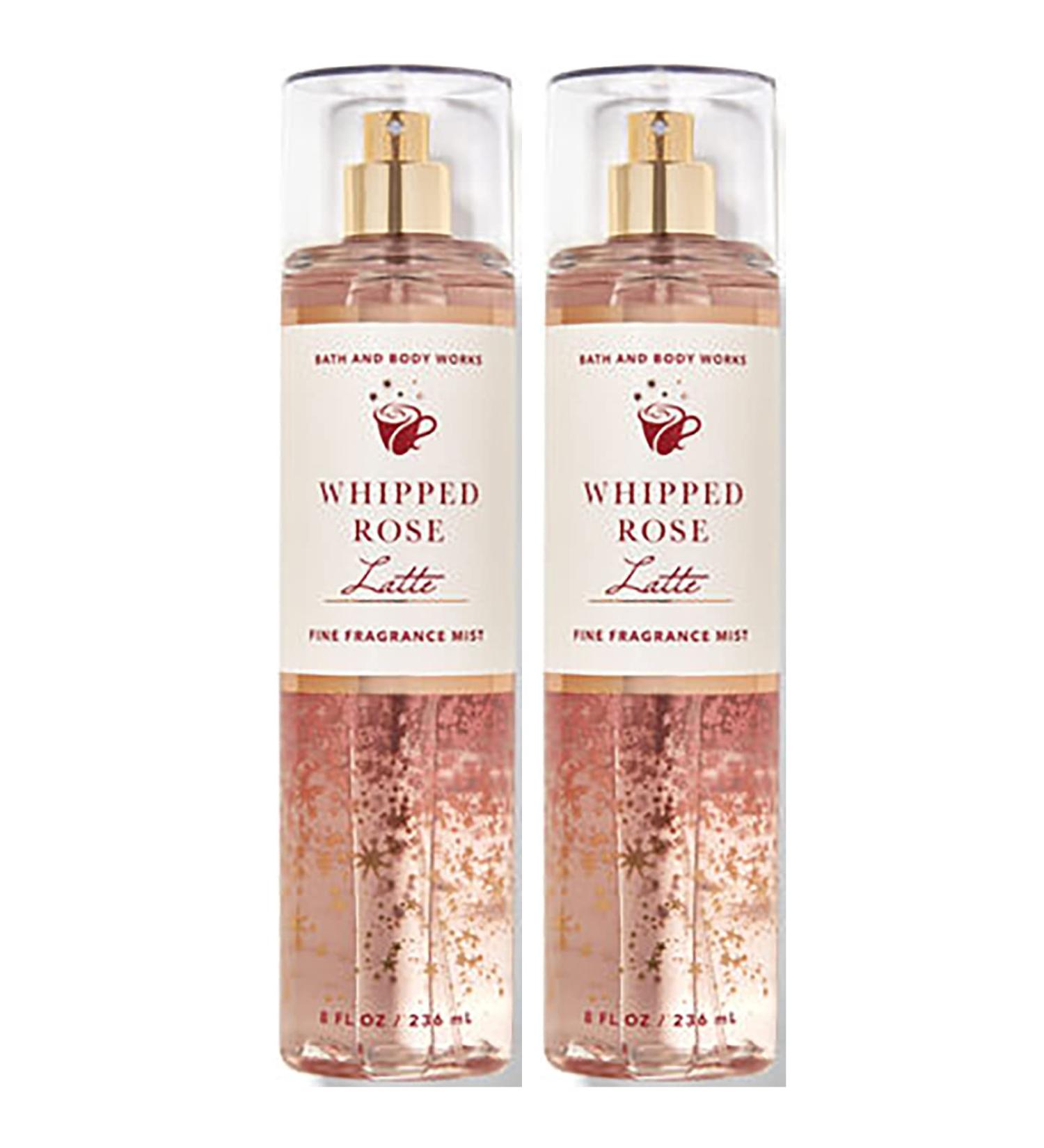 Bath & Body Works Whiped Rose Latte Fine Fragrance Mist - Value Pack Lot of 2 (Whiped Rose Latte)