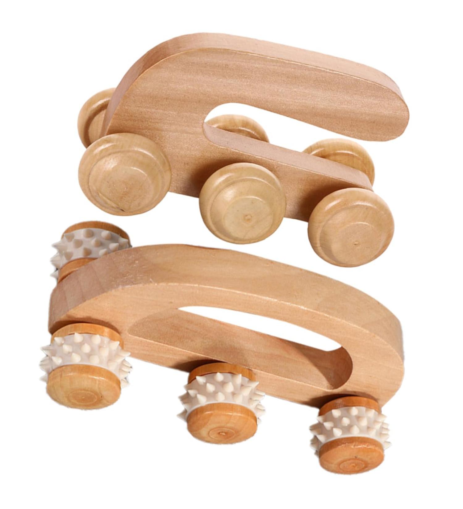 Tovinanna Wooden Roller Massage Gear - 2-Piece Back & Leg Massager Tool for Ultimate Relief - Buy Online on GoSupps.com