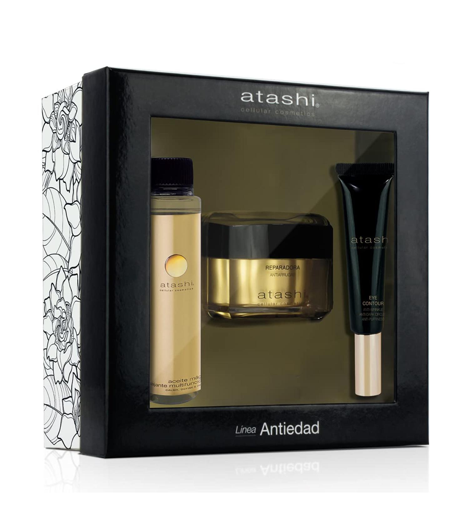 Atashi Cellular Cosmetics Atashi | Daily Anti-Aging Ritual Chest | Repair Cream + Eye Contour + Magic Body Oil | 50Ml + 15Ml + 60Ml - 125 ml - Buy Online on GoSupps.com