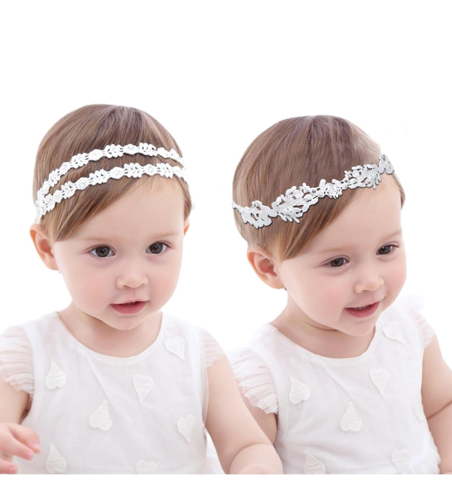 Wisebom 2 Pcs Baby Girls Flower Headbands Soft Elastic Hair Accessories for Newborns & Infants - Buy Online on GoSupps.com