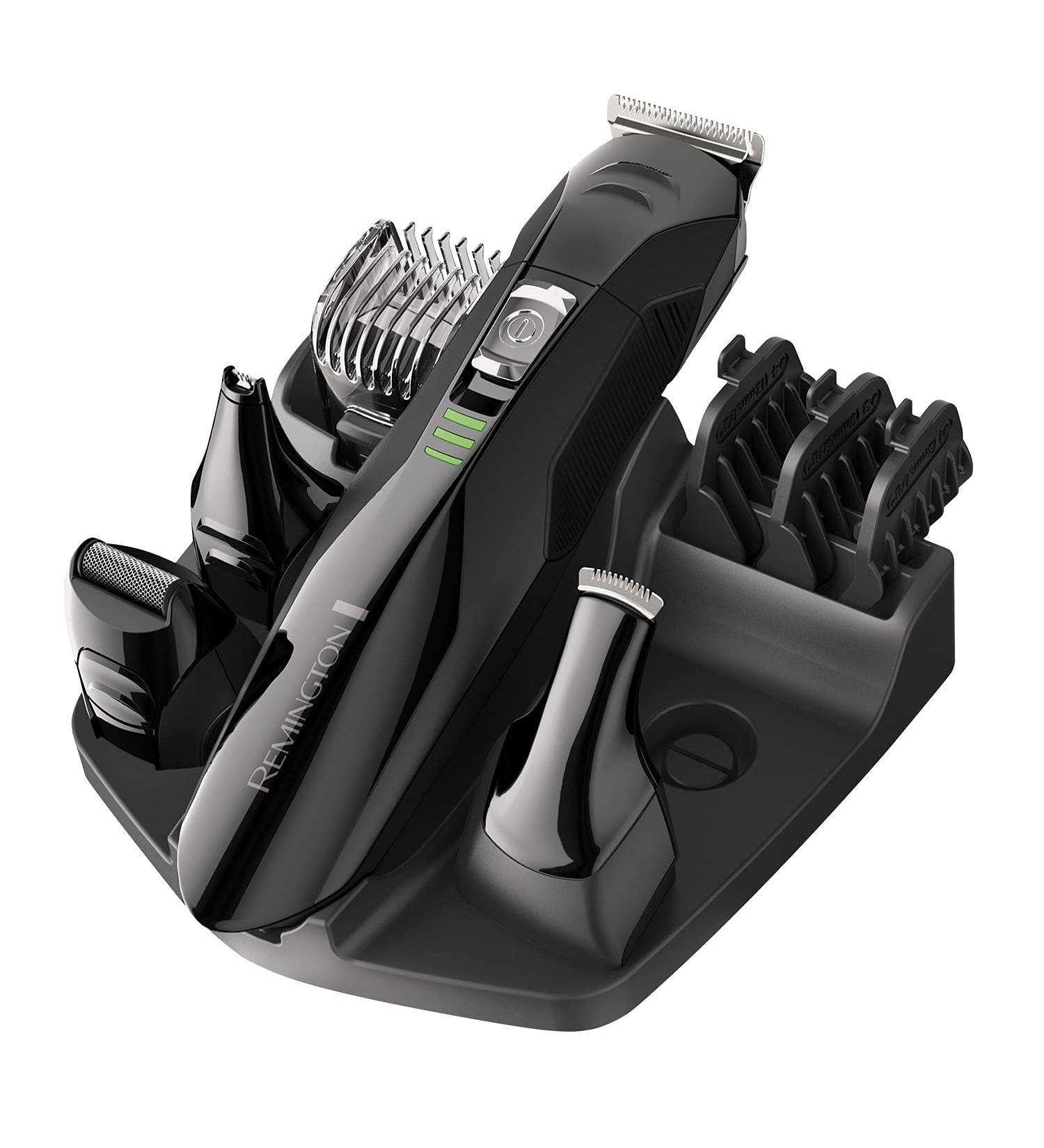 Remington All-In-One Grooming Kit - Beard Trimmer, Hair Clipper, Nose & Ear Trimmer, Mini Foil Shaver for Men - PG6020 Black - Buy Online on GoSupps.com