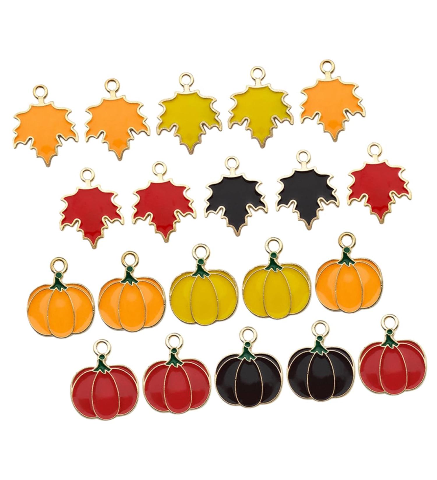 DIYEAH 32pcs Thanksgiving Pumpkin Head Pendant Bulk Charms Enamel Maple Leaf Charms Pumpkin Diy Jewelry Pendant Earrings Metal Charms for Jewelry Making Craft Supplies Bracelet Zinc Alloy - Buy Online on GoSupps.com