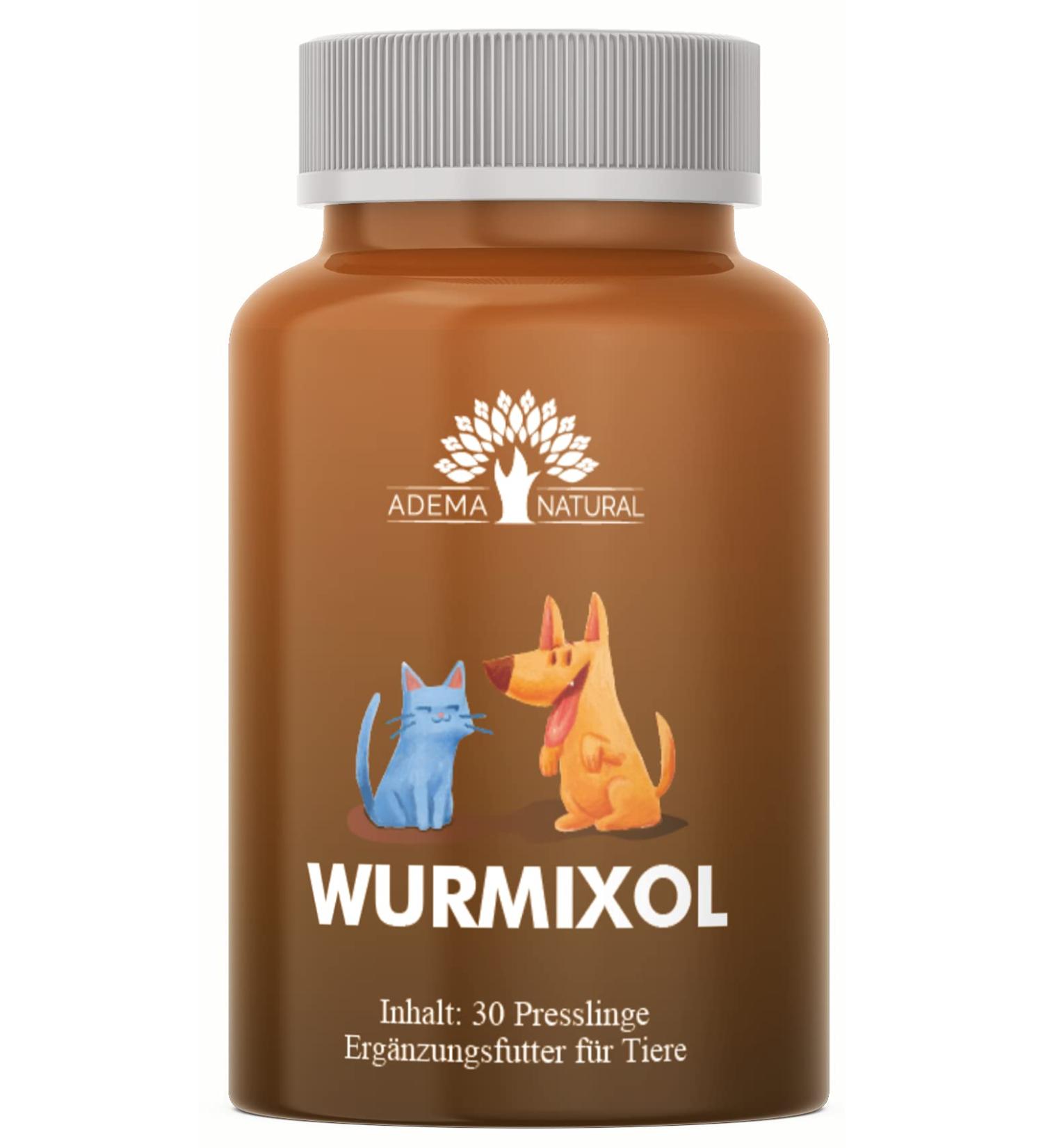 ADEMA NATURAL WURMIXOL - Natural Worming Treatment for Dogs & Cats | 30 Tablets - Effective Worming Agent - Buy Online on GoSupps.com