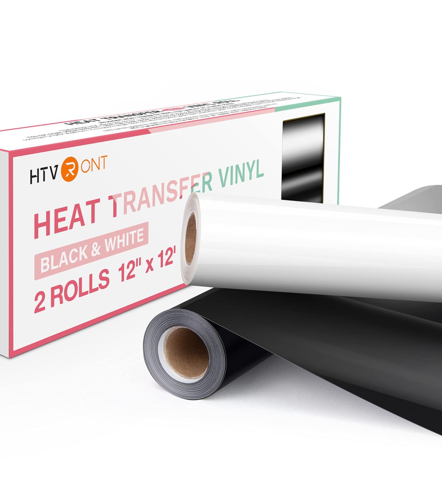 HTVRONT 12x12ft White and Black Heat Transfer Vinyl Rolls - Easy to Cut & Weed for Shirts - Iron On HTV Design - Buy Online on GoSupps.com