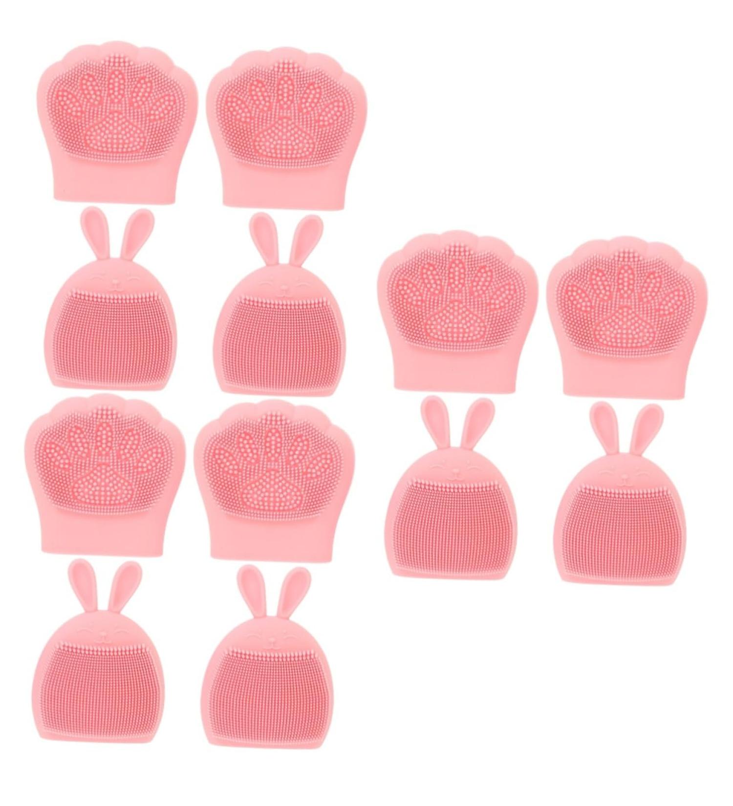 FOMIYES 12 Pcs Rabbit Ears Facial Brush Hand Held Massager Face Cleaner Facial Massager Facial Cleansing Brush Portable Massager Women Facial Brush Body Silica Gel Detergent Miss Light Pinkx3pcs 7.5x7.5cmx3pcs - Buy Online on GoSupps.com