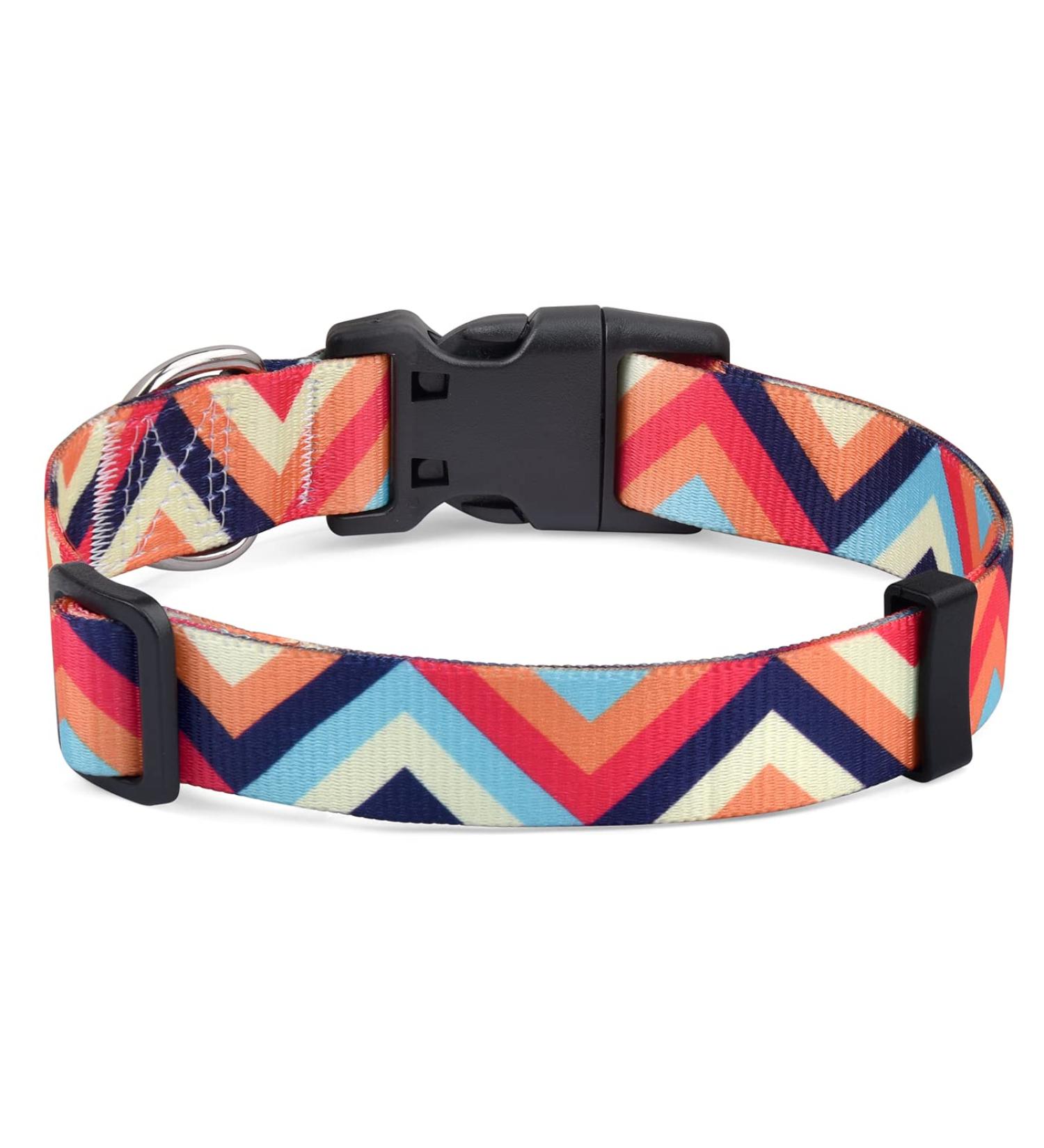 Mihqy Adjustable Dog Collar | Soft & Comfortable Bohemian Design | Colorful Arrow for Small Medium Large Dogs (Neck 38-63 cm) - Buy Online on GoSupps.com
