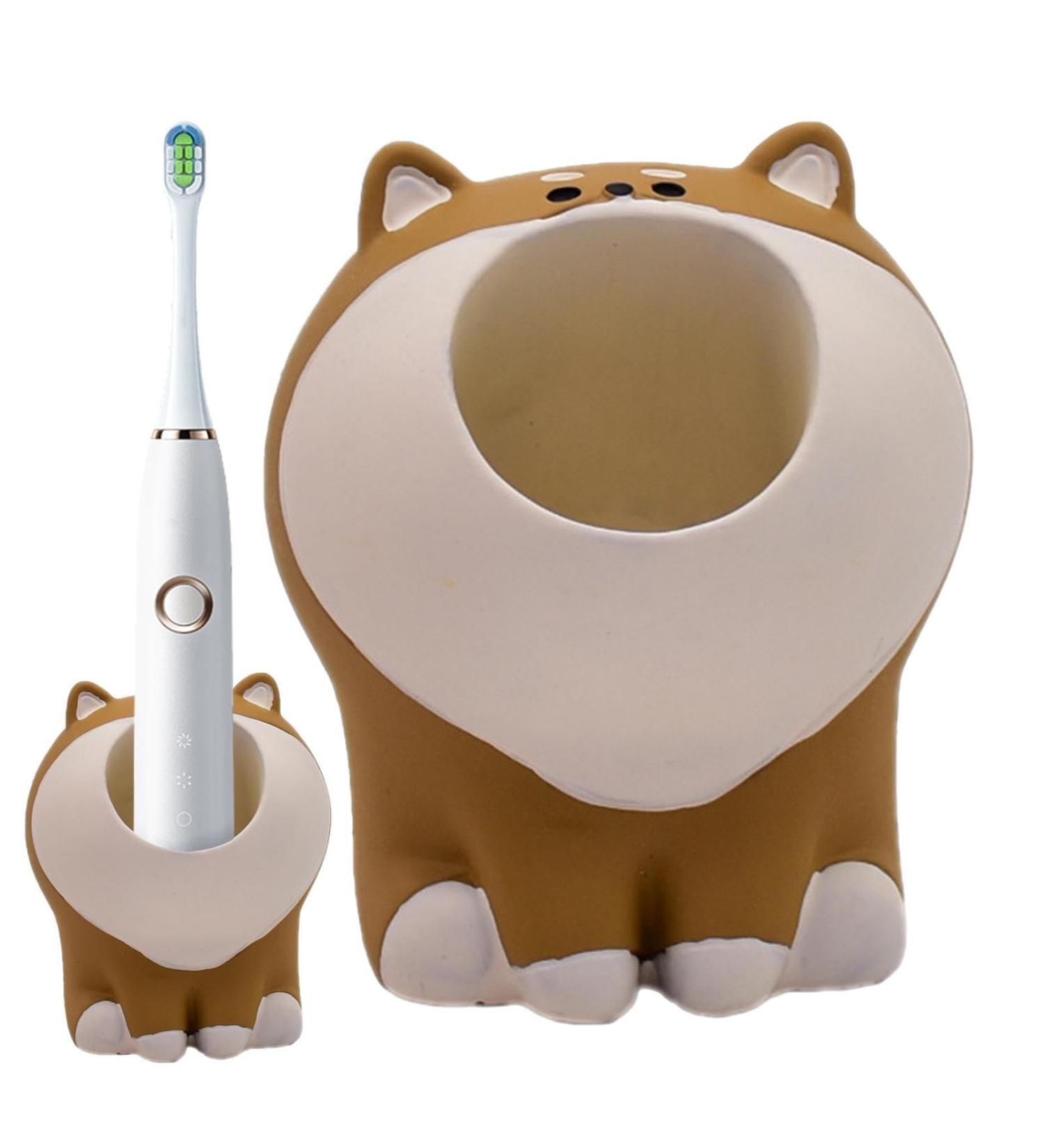 Cartoon Animal Toothbrush Holder - Punch-Free Bathroom Organizer for Toothbrushes Makeup Brushes & Razors - Nocapam Dog Design - Buy Online on GoSupps.com