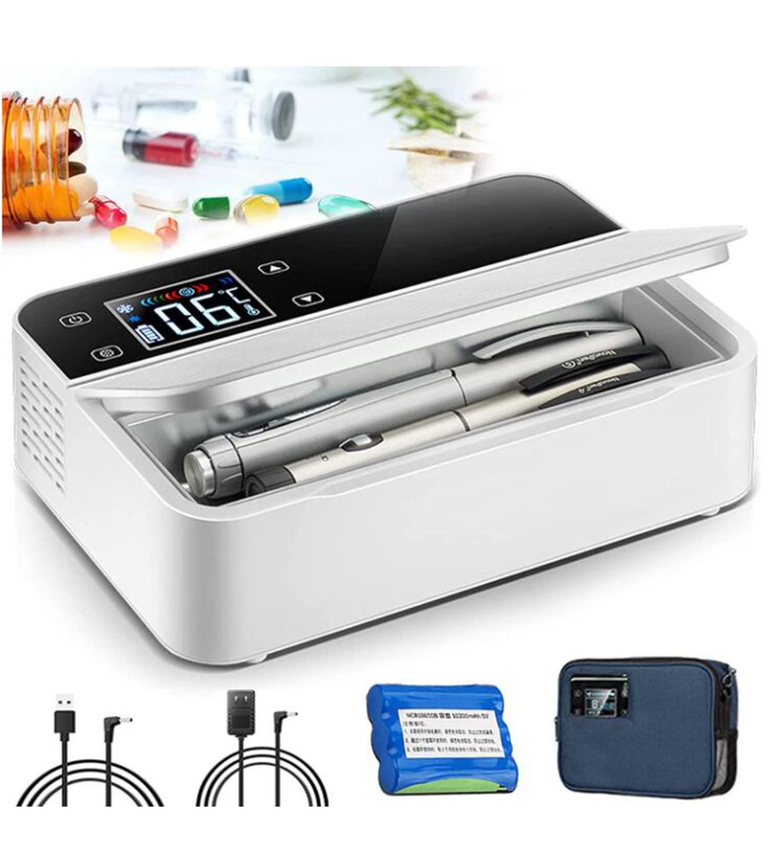 Portable Refrigerator Insulin Cooler Drug Fridge Insulin Cooler Box Drug Insulin Vaccine Fridge Warmer for Home/Car/Travel/Camping 2 Battery - Buy Online on GoSupps.com