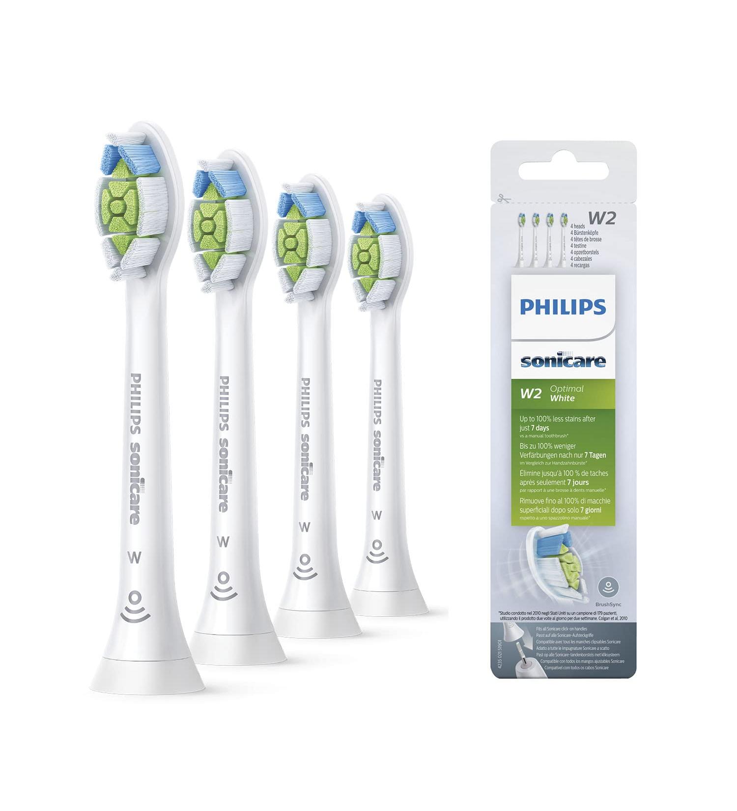 Philips Sonicare Optimal Whitening BrushSync Heads - White, Pack of 4 | Compatible with All Philips Sonicare Handles - Buy Online on GoSupps.com
