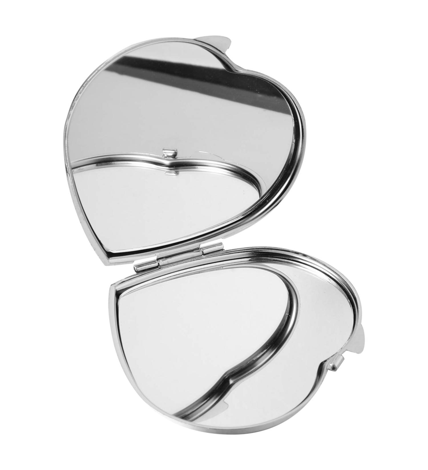Lurrose Foldable Mini Heart Shaped Makeup Mirror - Compact Dual Sided Vanity Mirror for Women & Girls - Buy Online on GoSupps.com
