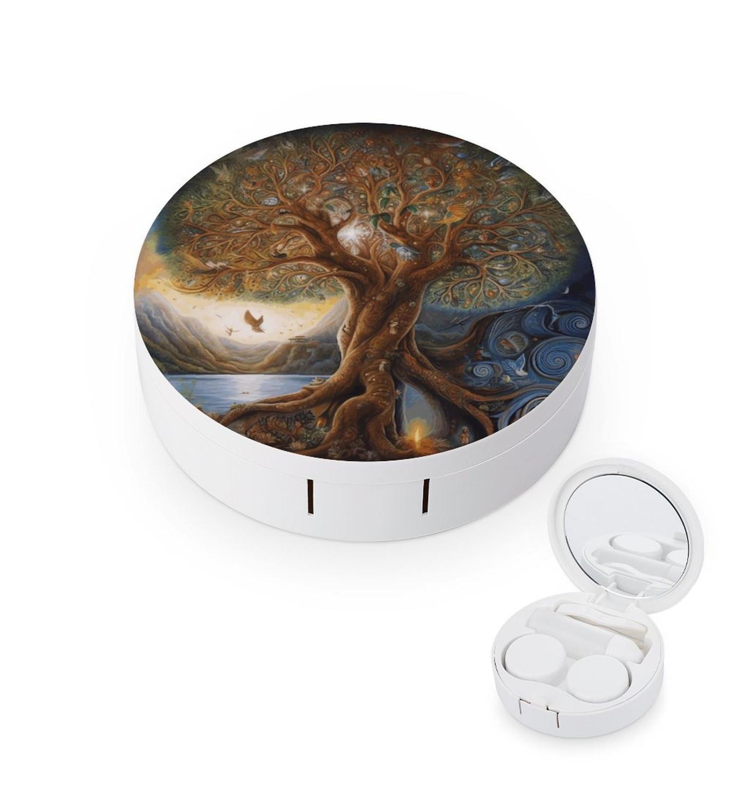 Shop Tree of Life Portable Contact Lens Case - Stylish Travel Storage Box for Lenses - Buy Online on GoSupps.com