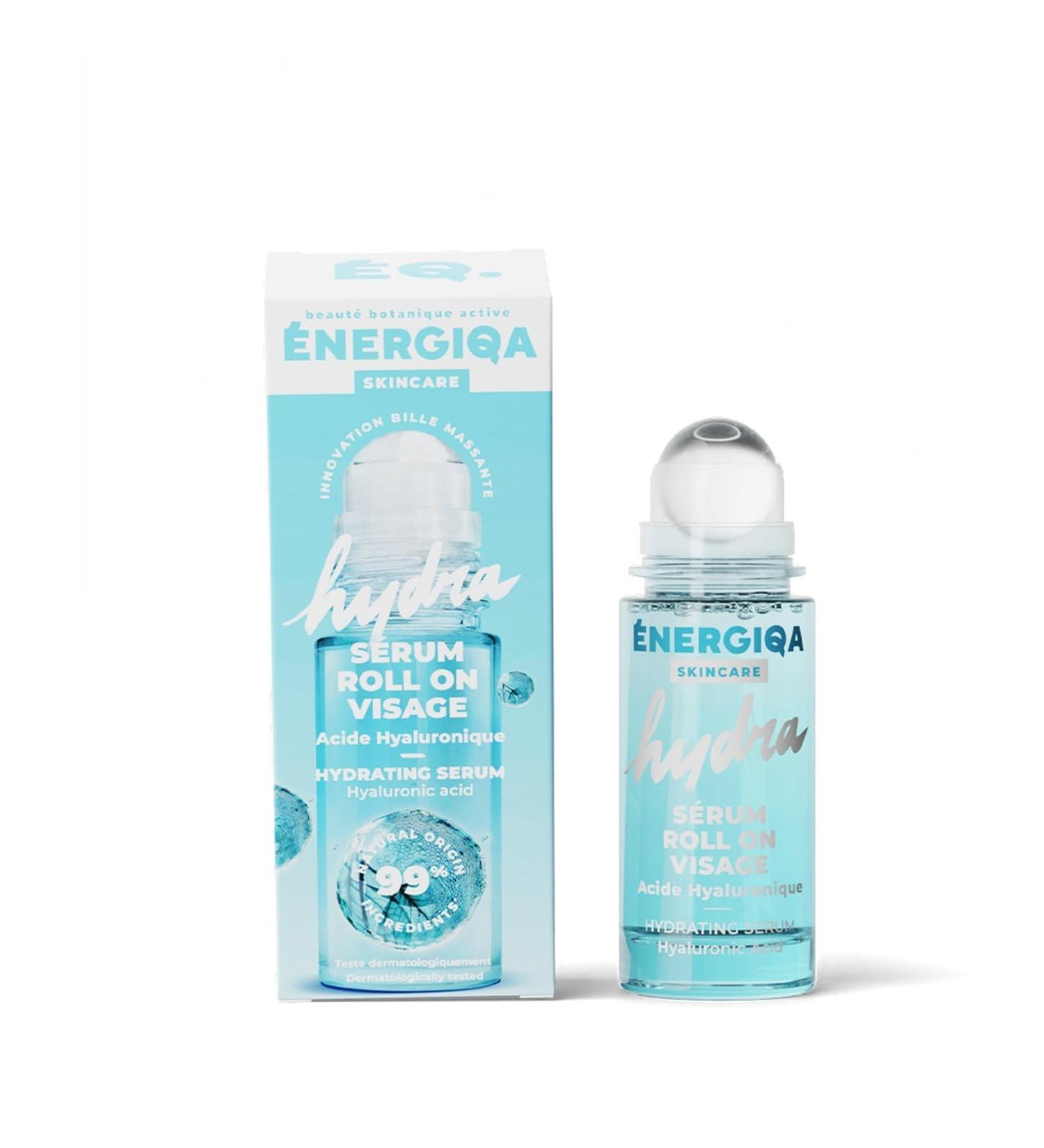 ENERGIQA S rum Roll-On Visage Hydratant Effet Fra cheur l Acide Hyaluronique (30mL) - lot de 2 - Vendu par Lot