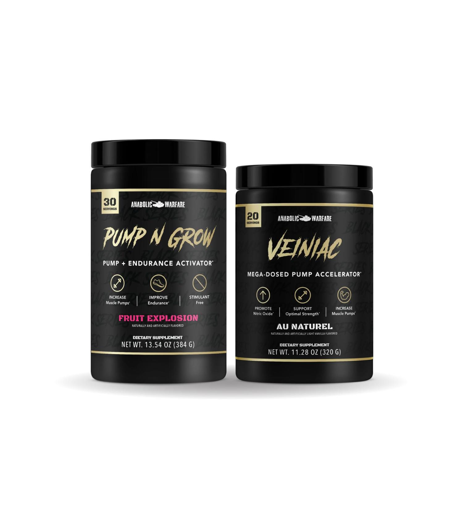 Anabolic Warfare Veiniac + Pump N Grow Bundle Stimulant-Free Pump & Endurance Stack for Intense Workouts - Buy Online on GoSupps.com