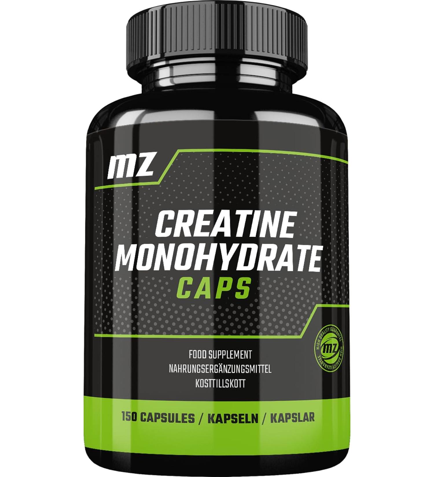 Buy MZ Creatine Monohydrate 3500 mg - 150 Capsules 1 Month Supply - Boost Physical Performance - International Shipping Available - Buy Online on GoSupps.com
