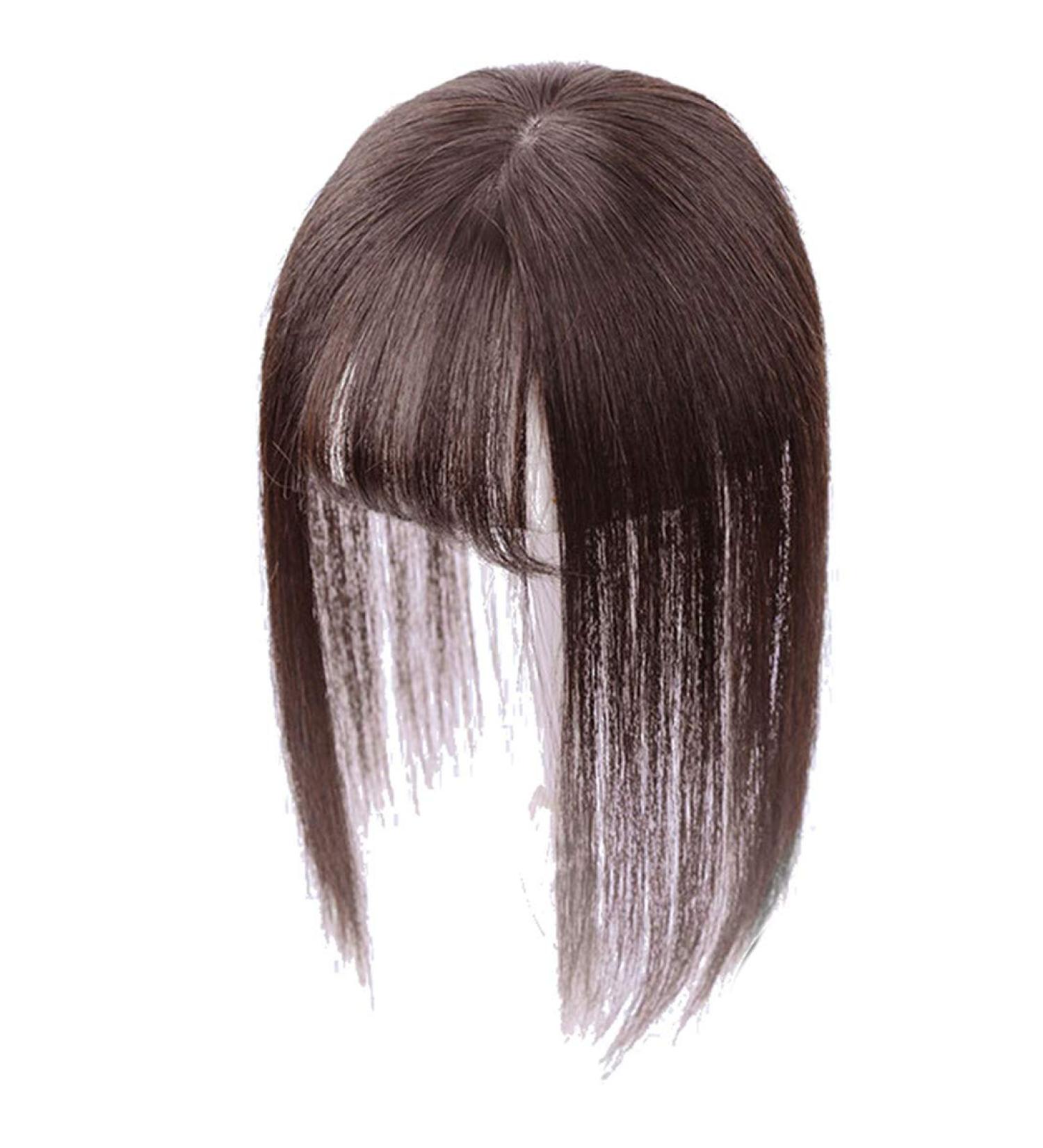 Clip In Crown Topper Real Hair with 3D Bangs for Thinner Hair - Dark Brown 30.5 cm Ideal Hair Accessory for Women - International Shipping Available - Buy Online on GoSupps.com