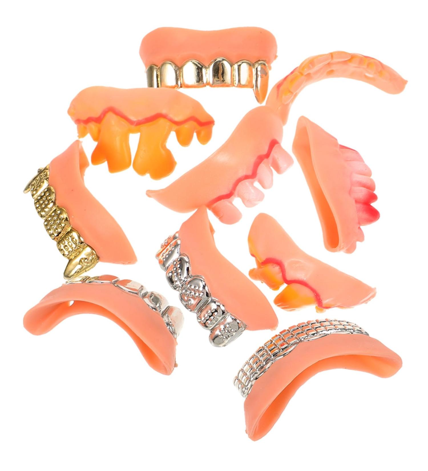 Pretyzoom Fake Dentures - 10 Pieces of Artificial Ugly Teeth for Halloween Cosplay | Funny PVC False Teeth - Buy Online on GoSupps.com