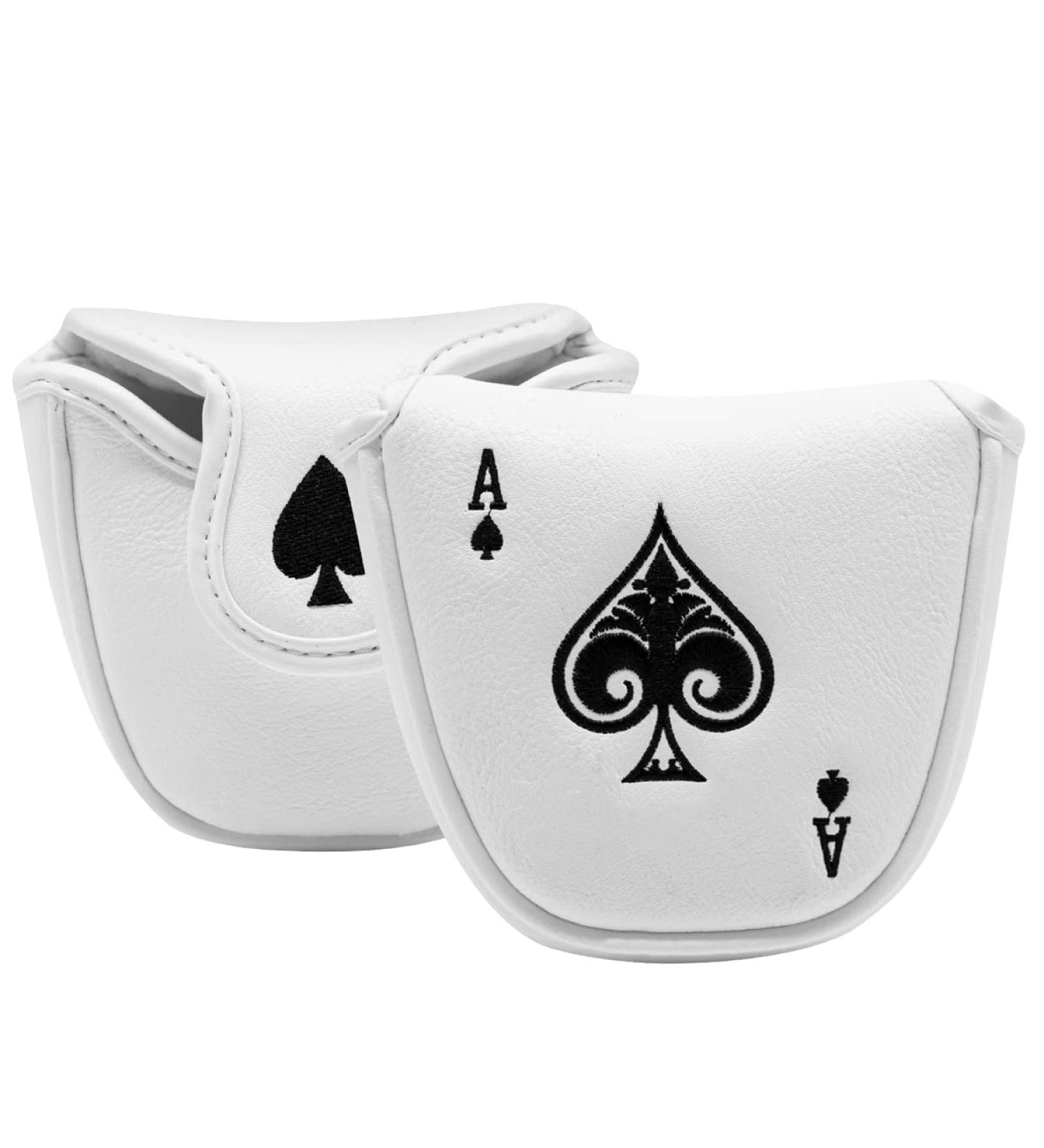 Poker Ace Leather Golf Putter Cover with Magnetic Closure - Fits Scotty Cameron, Odyssey, Ping Putters - Mallet Style Headcover - Buy Online on GoSupps.com