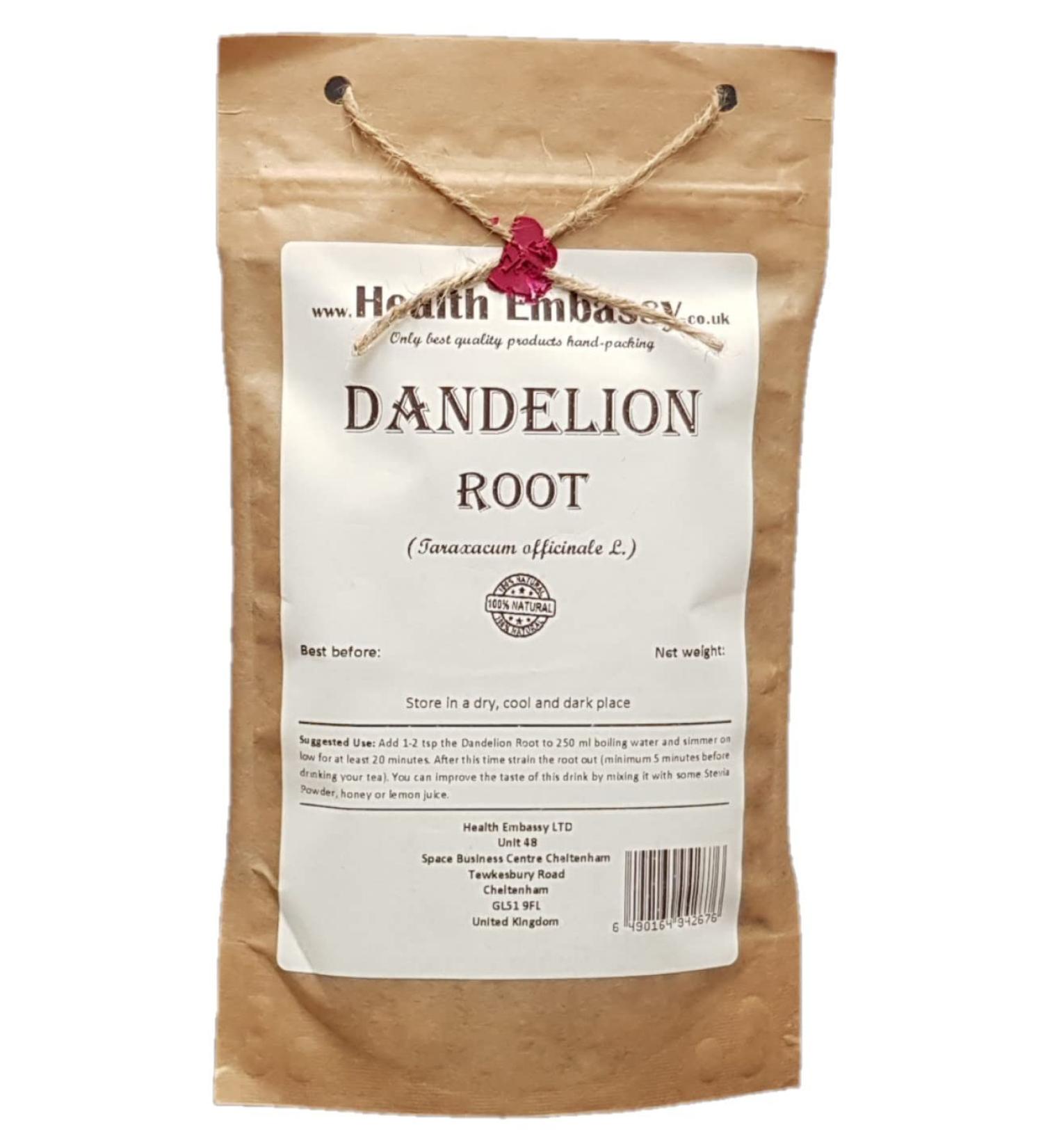 Health Embassy Racine de Pissenlit Tisane | Taraxacum Officinale L | Dandelion Root (100g) - Buy Online on GoSupps.com