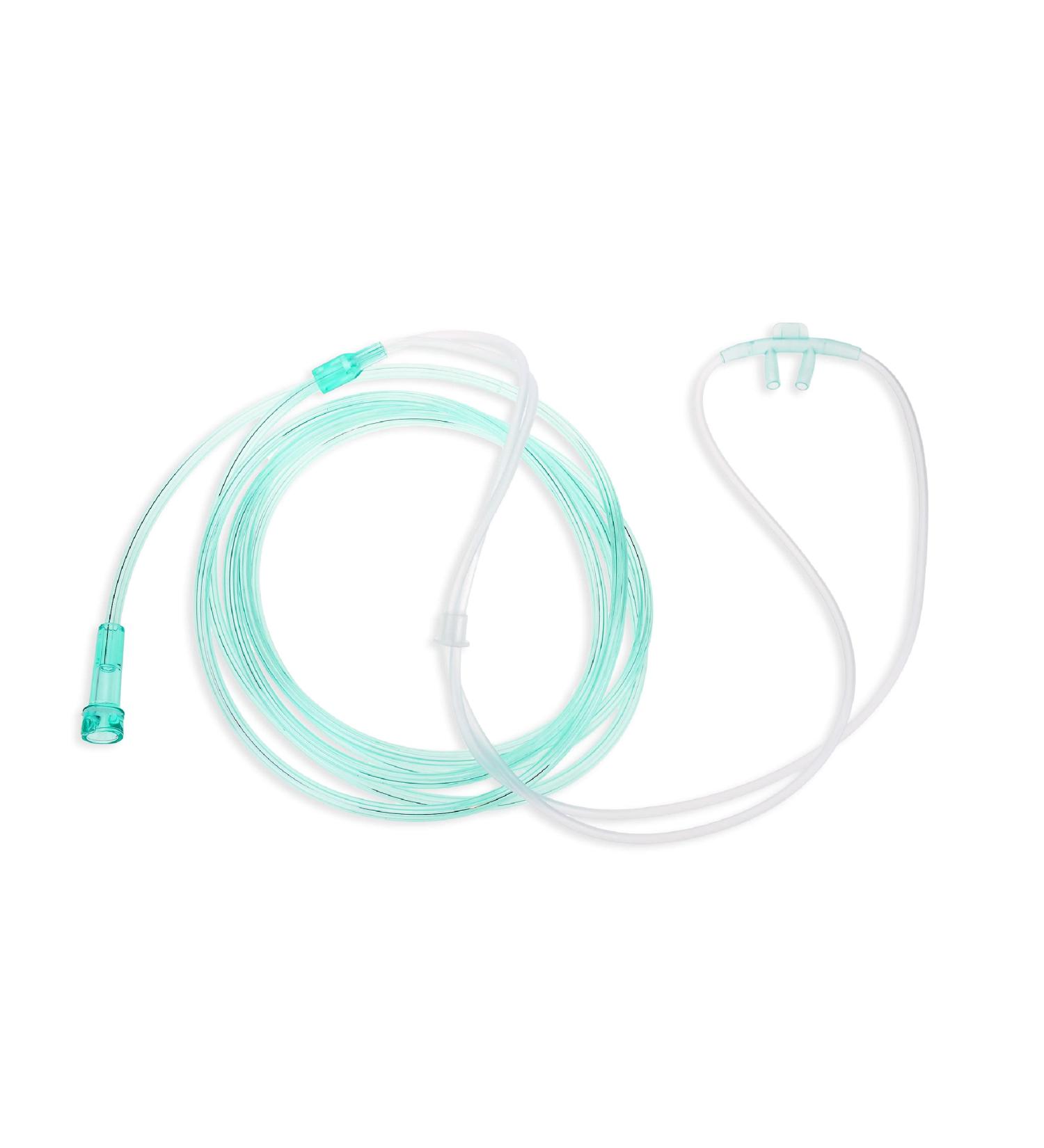 Dealmed Adult Standard Nasal Cannula - 7 ft Soft Green Tubing for Oxygen Therapy - Buy Online on GoSupps.com