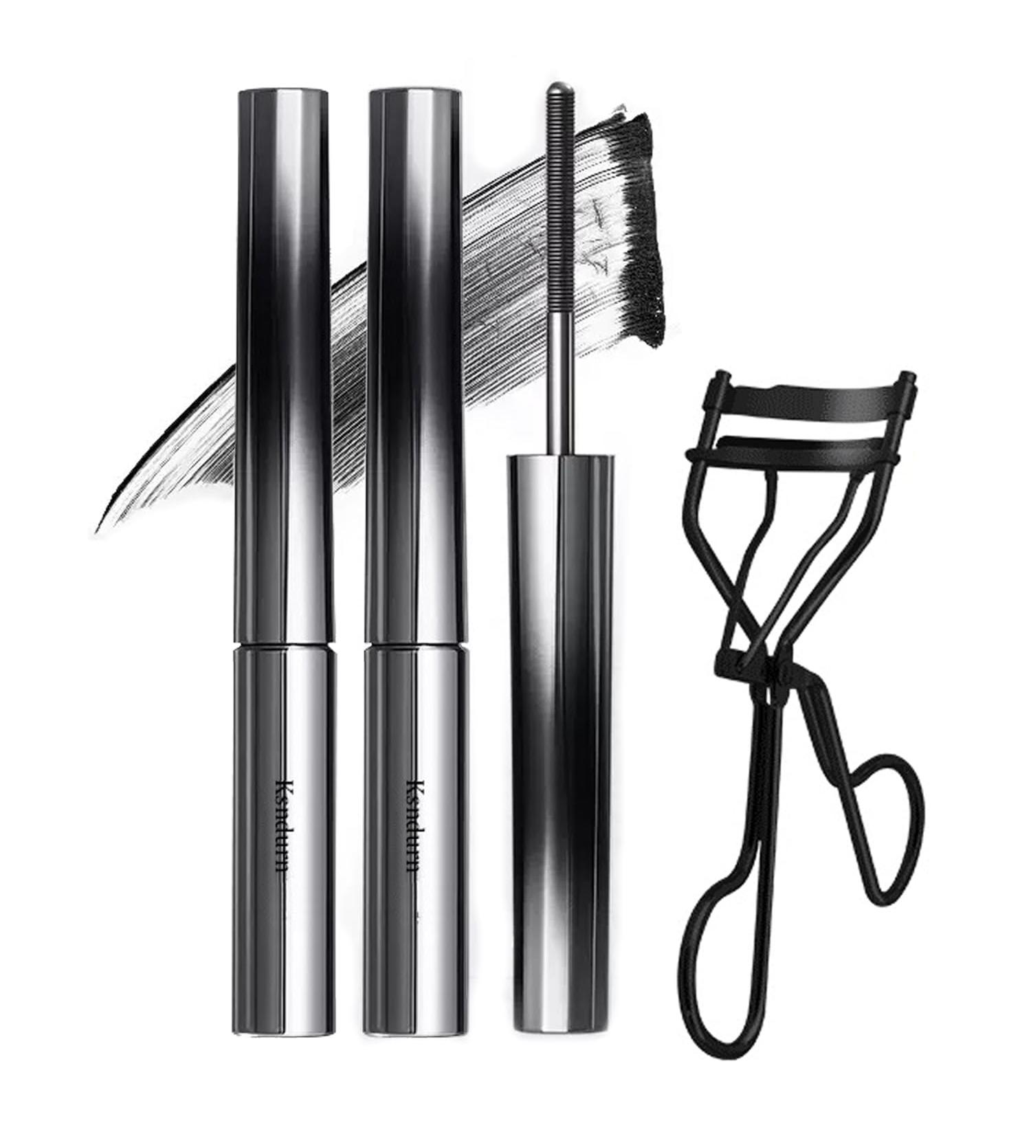 2Pcs Mascara Ksndurn Metal Mascara 3D Curling Eyelash Iron Mascara Eyelash Curler - Water Proof Smudge Proof Long Lasting (Black) - Buy Online on GoSupps.com