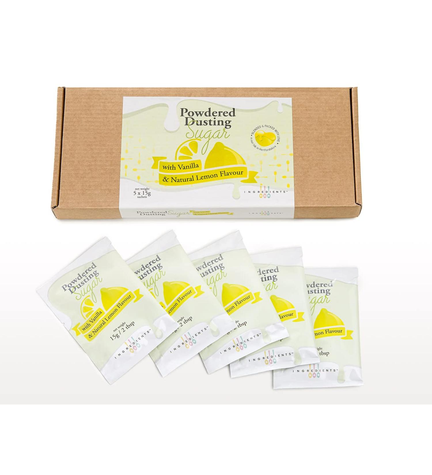 Icing Sugar with Vanilla & Natural Lemon Flavour - 75g | Multipurpose Dusting & Mixing - 5 Count - Buy Online on GoSupps.com